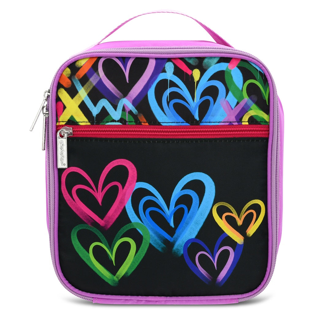 Iscream Corey Paige Hearts Lunch Tote Bag - Cute Insulated Lunch Box for Women, Girls, School & Work - Perfect for Picnics, Office Meals & Daily Commute
