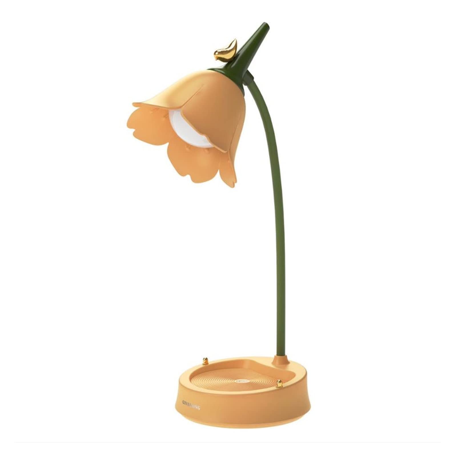 WUBZSHI LED Desk Lamp with Flower Design - Touch Control Eye Protection Table Light for Study, Reading, Bedroom (Yellow) - Perfect for Students, Office & Home Decor