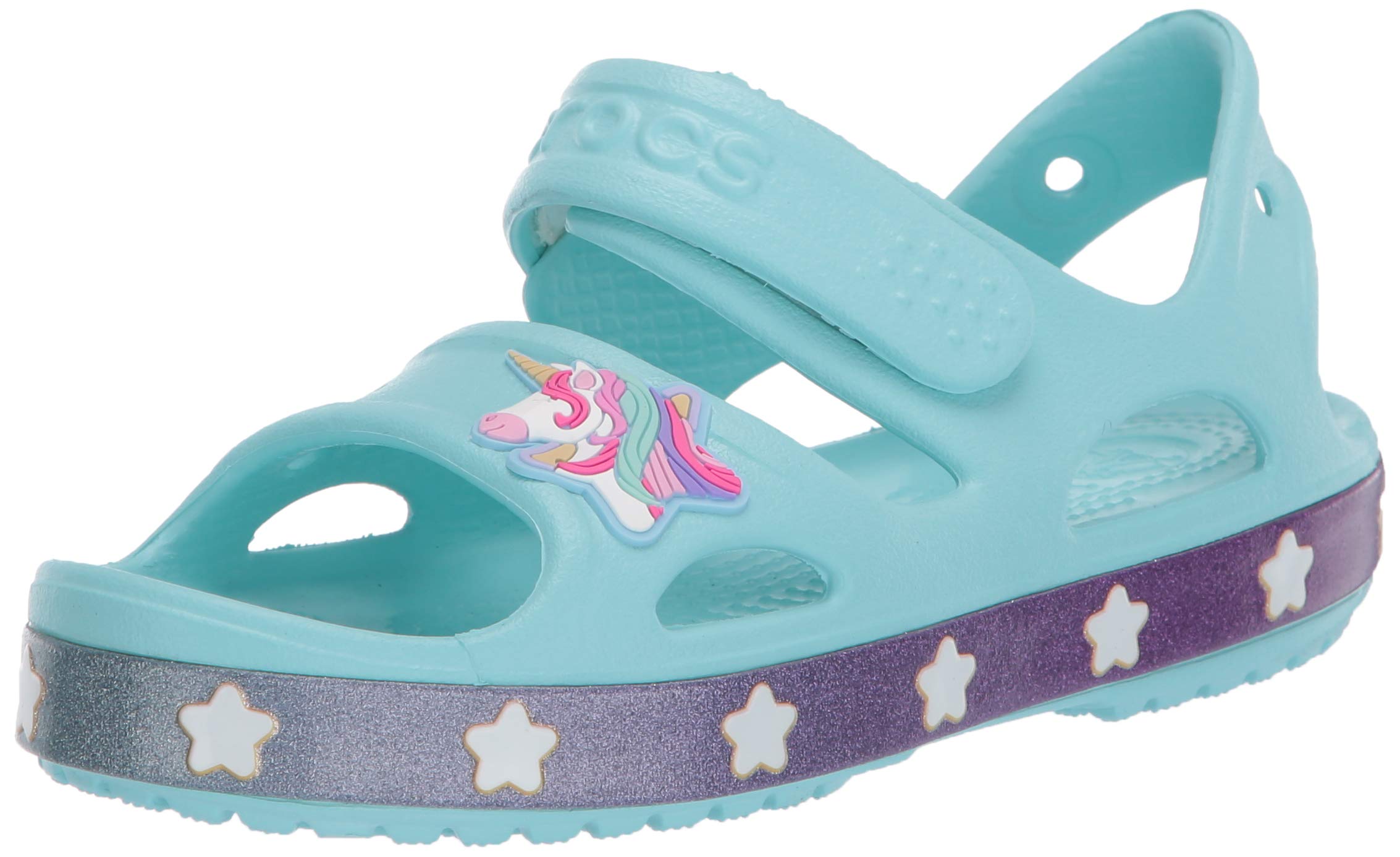 Crocs Kids' Fun Lab Unicorn Sandals - Lightweight Water Shoes for Girls & Boys | Slip-On Comfort for Beach, Pool & Outdoor Play