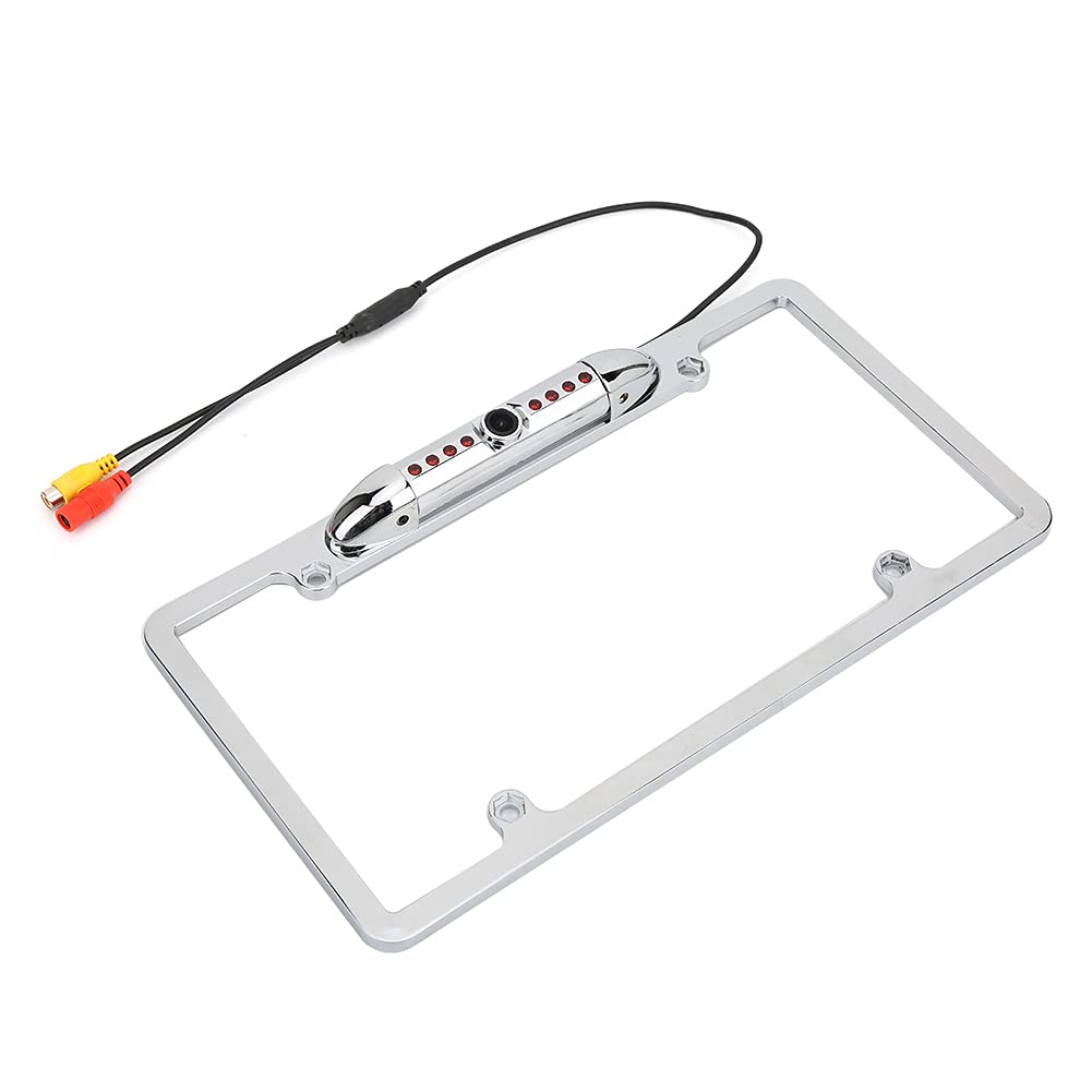 Akozon Zinc Alloy License Plate Frame Backup Camera - 170° Wide Angle Rear View Camera with Night Vision & Waterproof for Car Reverse Parking Assist - Perfect for Trucks, SUVs, Sedans (Easy Installation & Enhanced Safety)