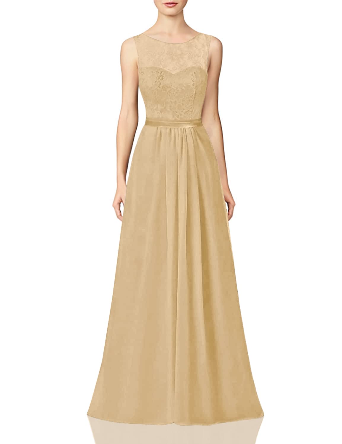 Elegant Long Lace Bridesmaid Dresses for Prom & Formal Evenings - A-Line Chiffon Gowns for Weddings & Special Occasions