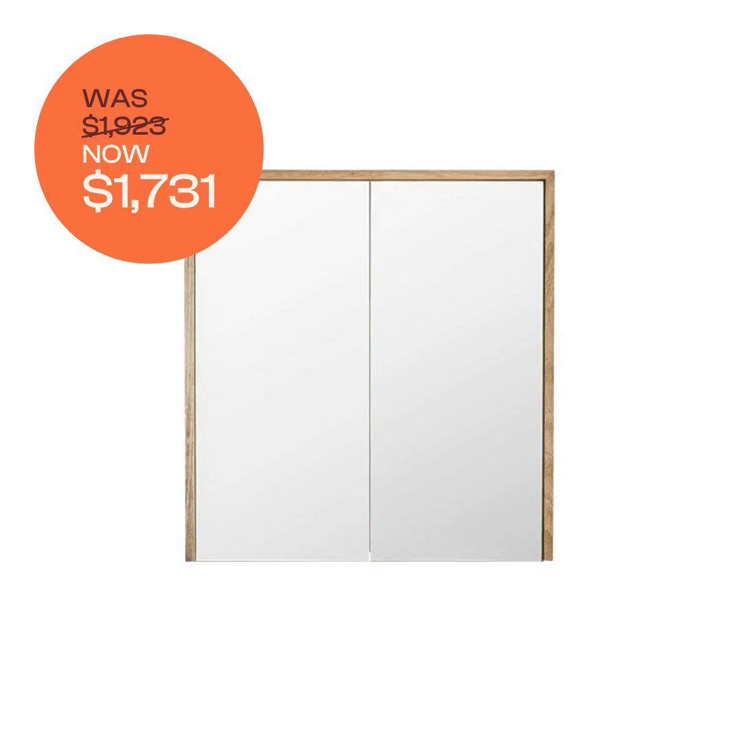 Bayview Mirror Cabinet 900 - American Oak Light Bathroom Vanity with Storage - Perfect for Modern Bathrooms & Bedrooms