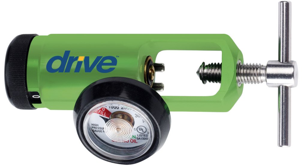 Drive Medical Oxygen Regulator Click Style 0-15 LPM - Adjustable Flow Meter for Home & Portable Oxygen Concentrators - Perfect for COPD, Sleep Apnea & Respiratory Therapy