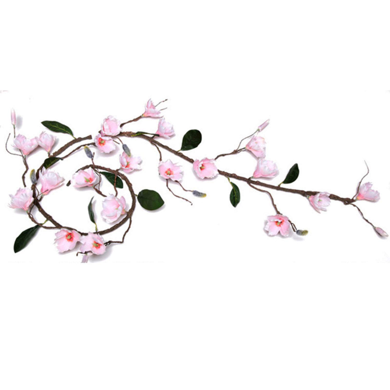 Pink Yulan Magnolia Vine Artificial Flowers - Fake Rose Flowers for Home Wedding Wall Hanging Garden Decor - Perfect for Indoor/Outdoor Decorations, Wedding Centerpieces, and Party Backdrops