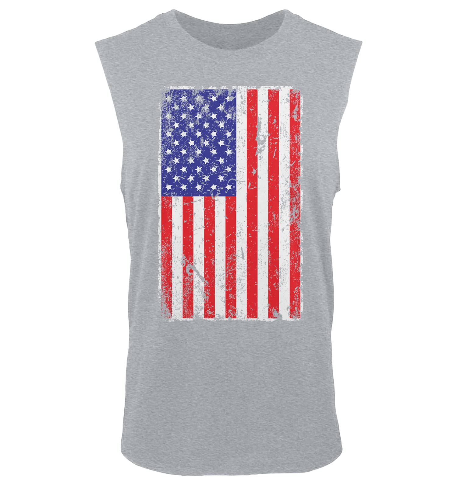 Distressed USA Flag Graphic Tank Top for Men - Patriotic American Sleeveless Shirt - Perfect for 4th of July, BBQ Parties & Outdoor Activities