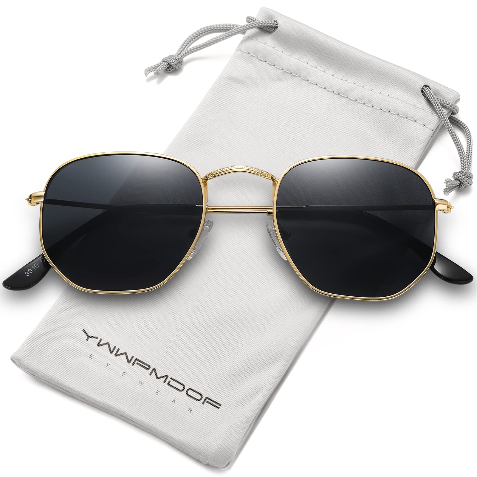 Hexagon Polarized Sunglasses for Women & Men - Trendy Square UV Protection Sun Glasses - Perfect for Driving, Beach & Outdoor Activities