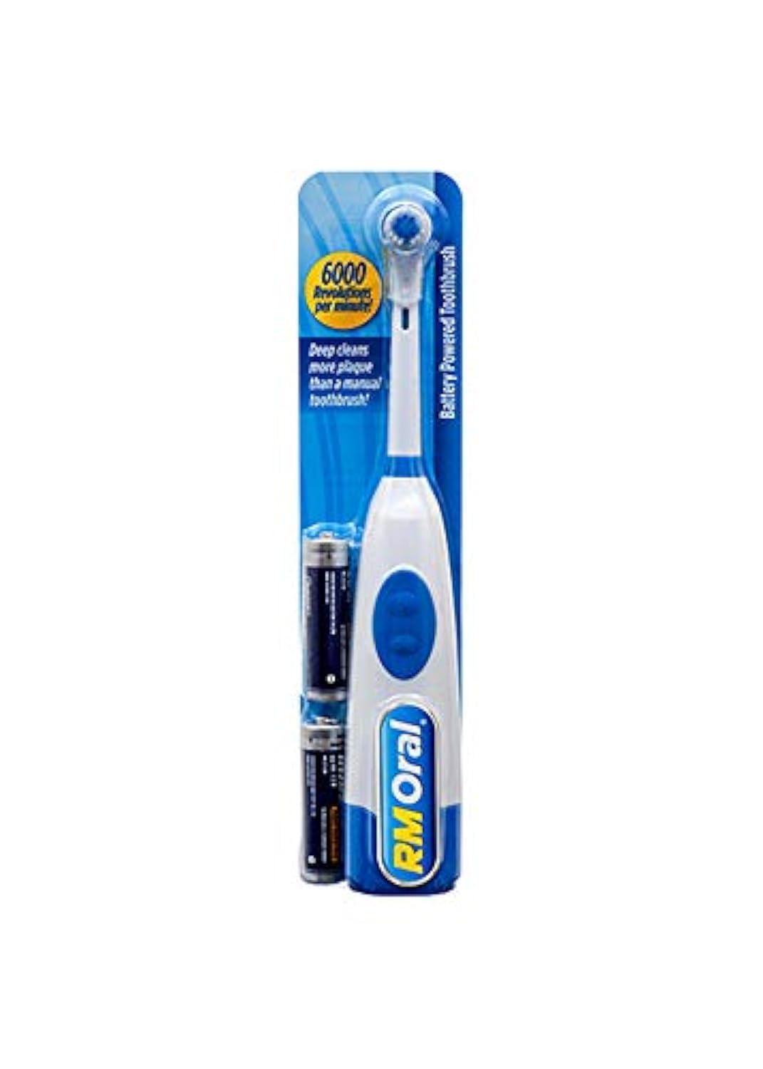 Rechargeable Electric Toothbrush with 2 AAA Batteries Included - White | Portable Oral Care for Travel, Camping & Home Use