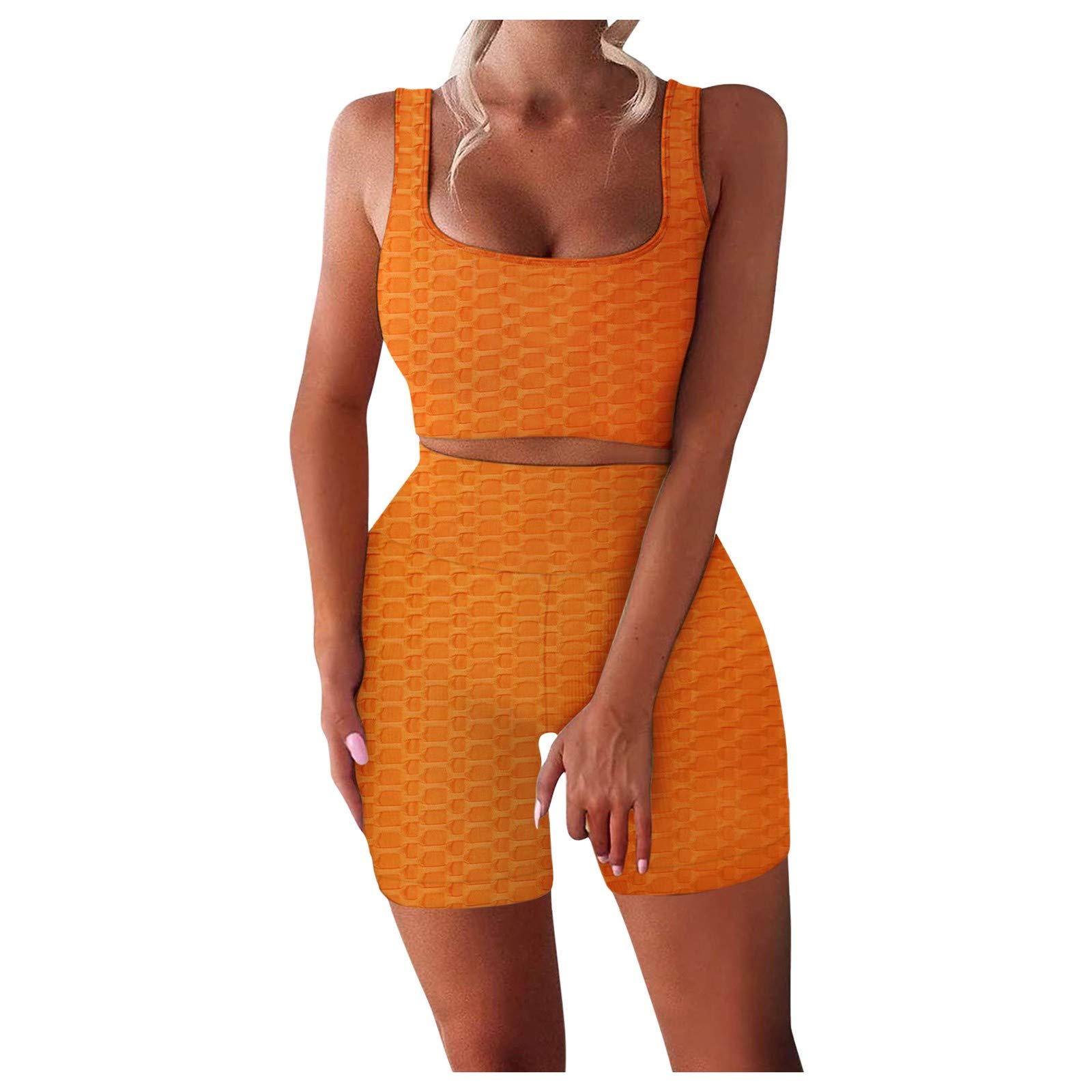 Women's 2-Piece Workout Set - High Waisted Yoga Outfit for Gym & Fitness