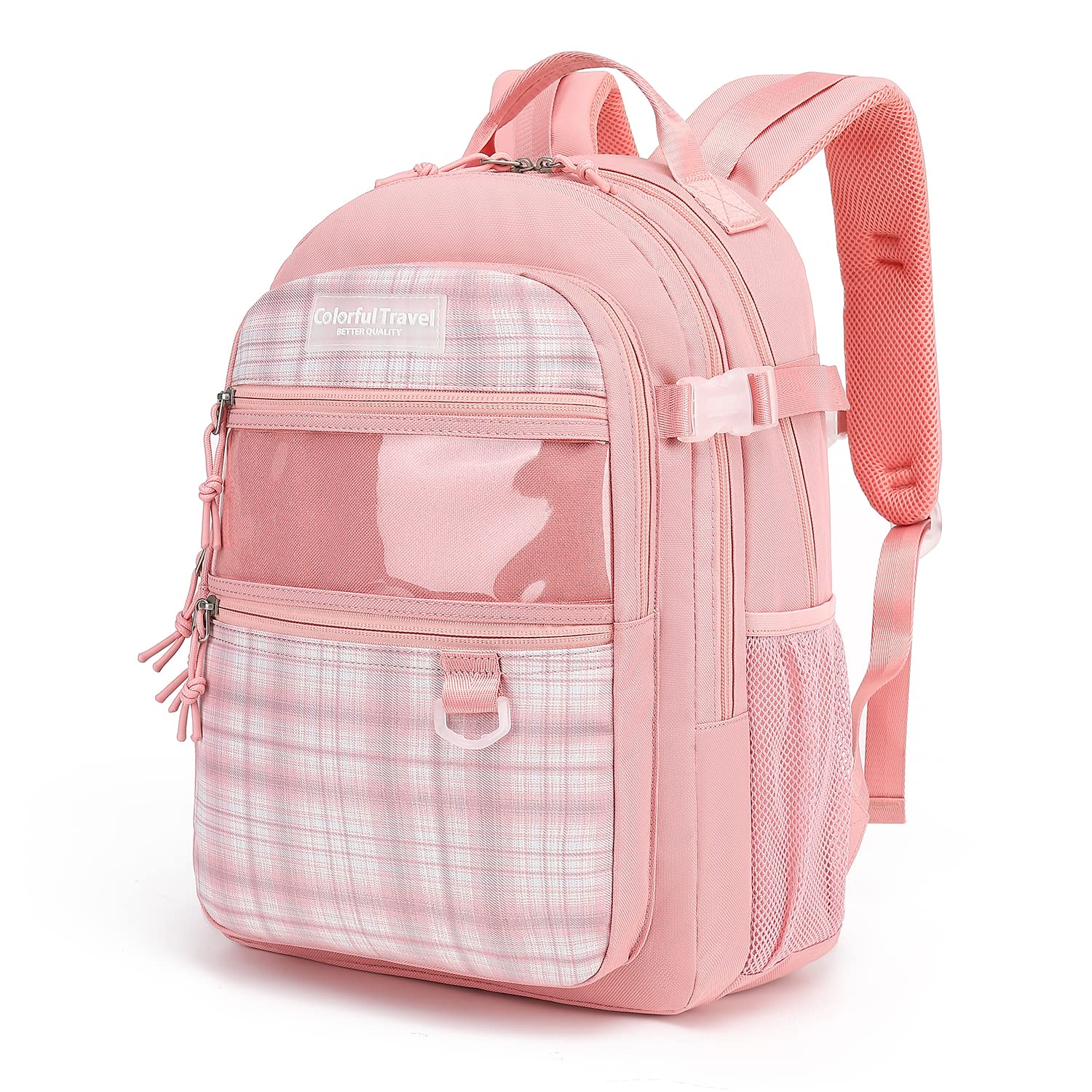 Kalesi Anti-Theft Laptop Backpack for School, College & Work - 15.6 Inch Large Travel Bookbag for Men, Women & Teens (Light Pink) - Perfect for Daily Commute, Business Trips & Campus Life
