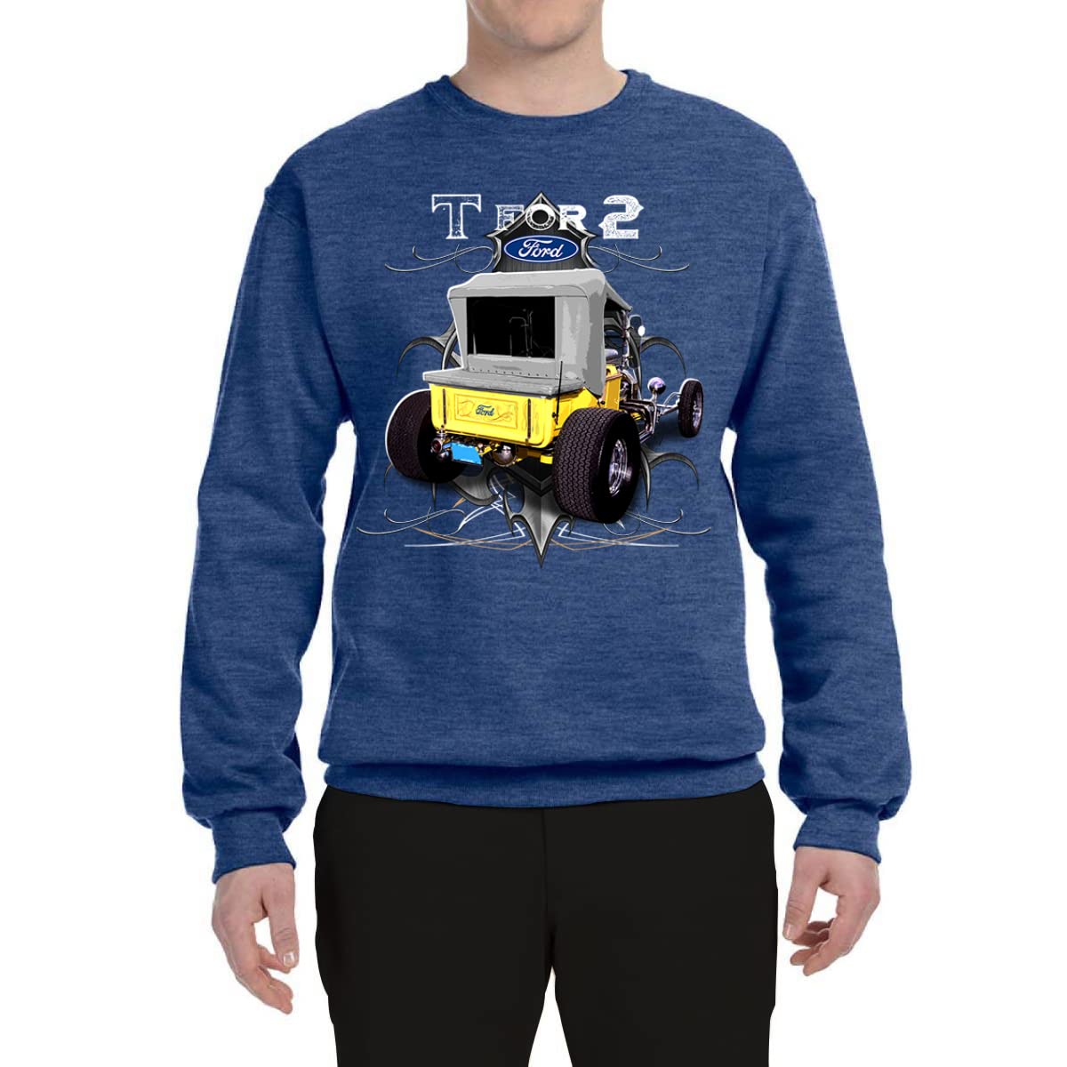 Vintage Ford Model T 1900 Graphic Sweatshirt - Wild Bobby Retro Car & Truck Unisex Crewneck Pullover for Men & Women | Casual Wear, Car Enthusiast Gift, Classic Auto Lover Apparel