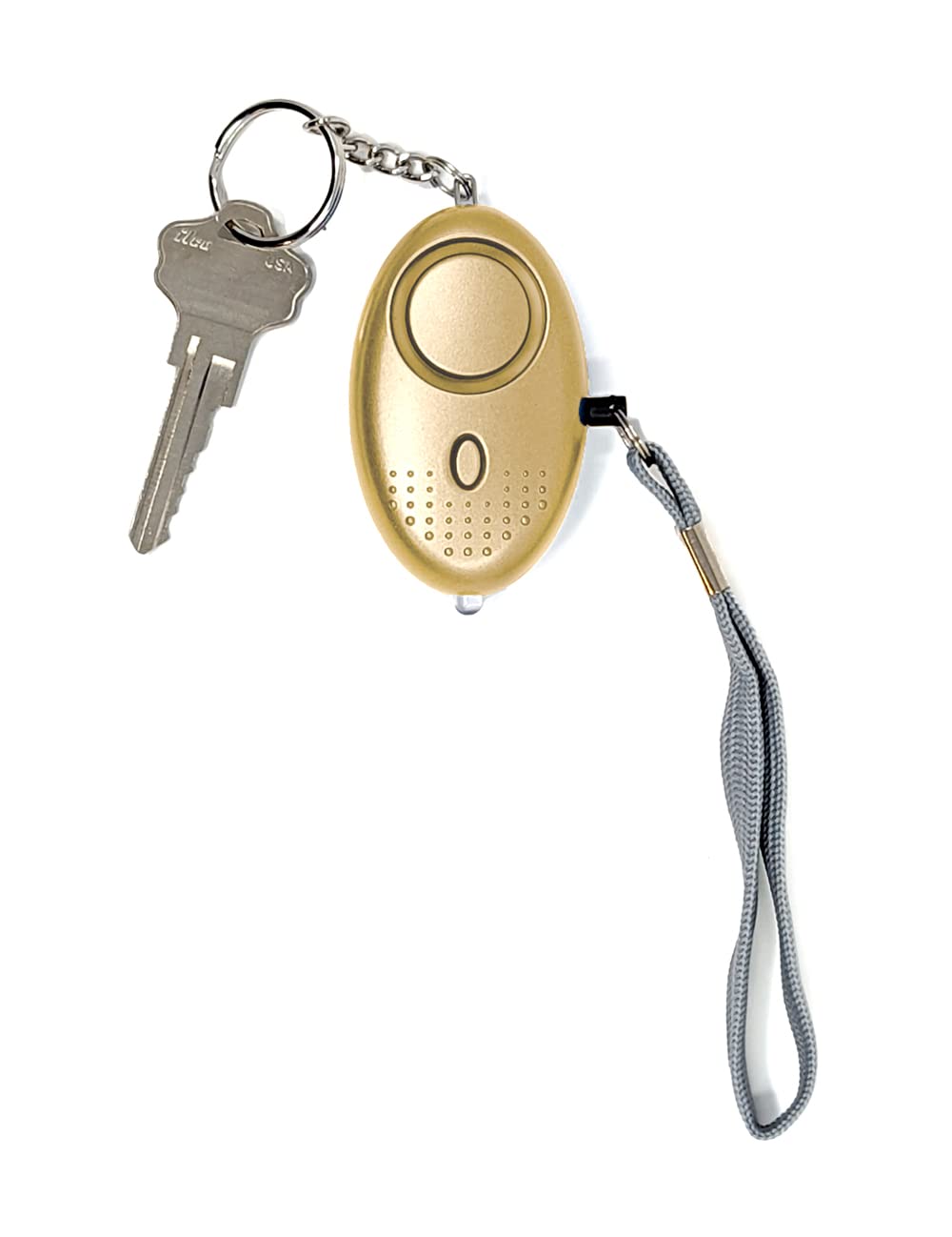 140DB Personal Safety Alarm with LED Light & Keychain - Loud Emergency Self Defense Siren for Women, Men, Kids & Seniors - Gold (1 Pack) - Perfect for Night Jogging, Walking Alone & Campus Safety
