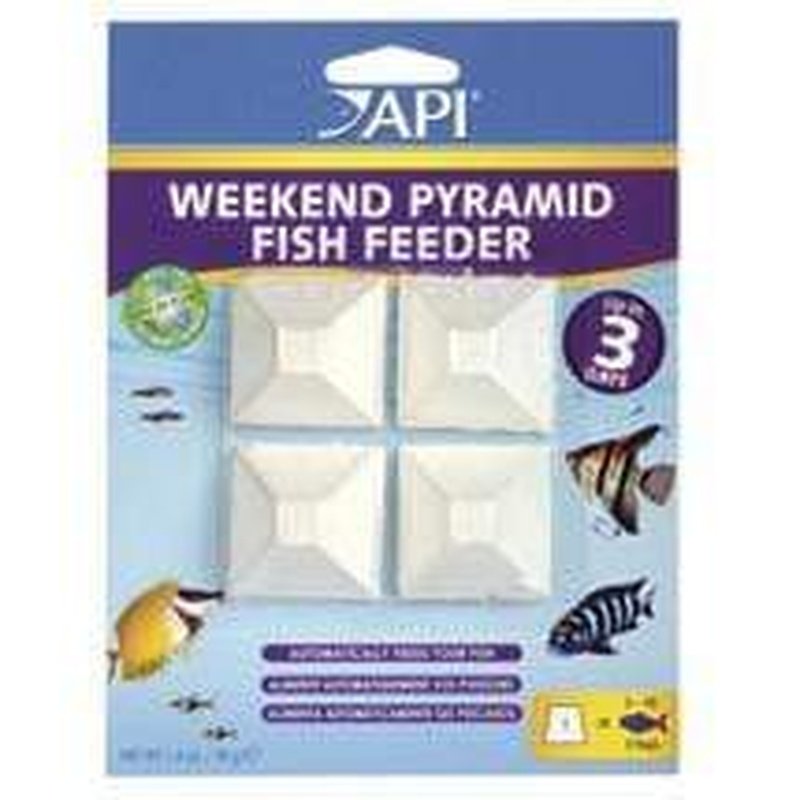 API Weekend Pyramid Fish Feeder - 4 x 3 Day Automatic Fish Food Dispenser for Aquariums | Perfect for Vacation & Holiday Fish Care