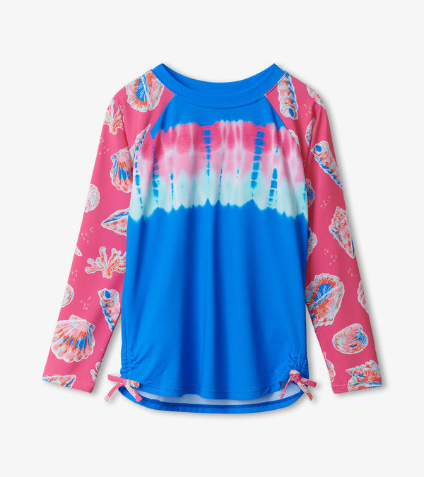 Hatley Seashells Long Sleeve Rashguard UPF 50+ Sun Protection Swim Shirt for Kids & Toddlers - Beach, Pool & Outdoor Water Activities