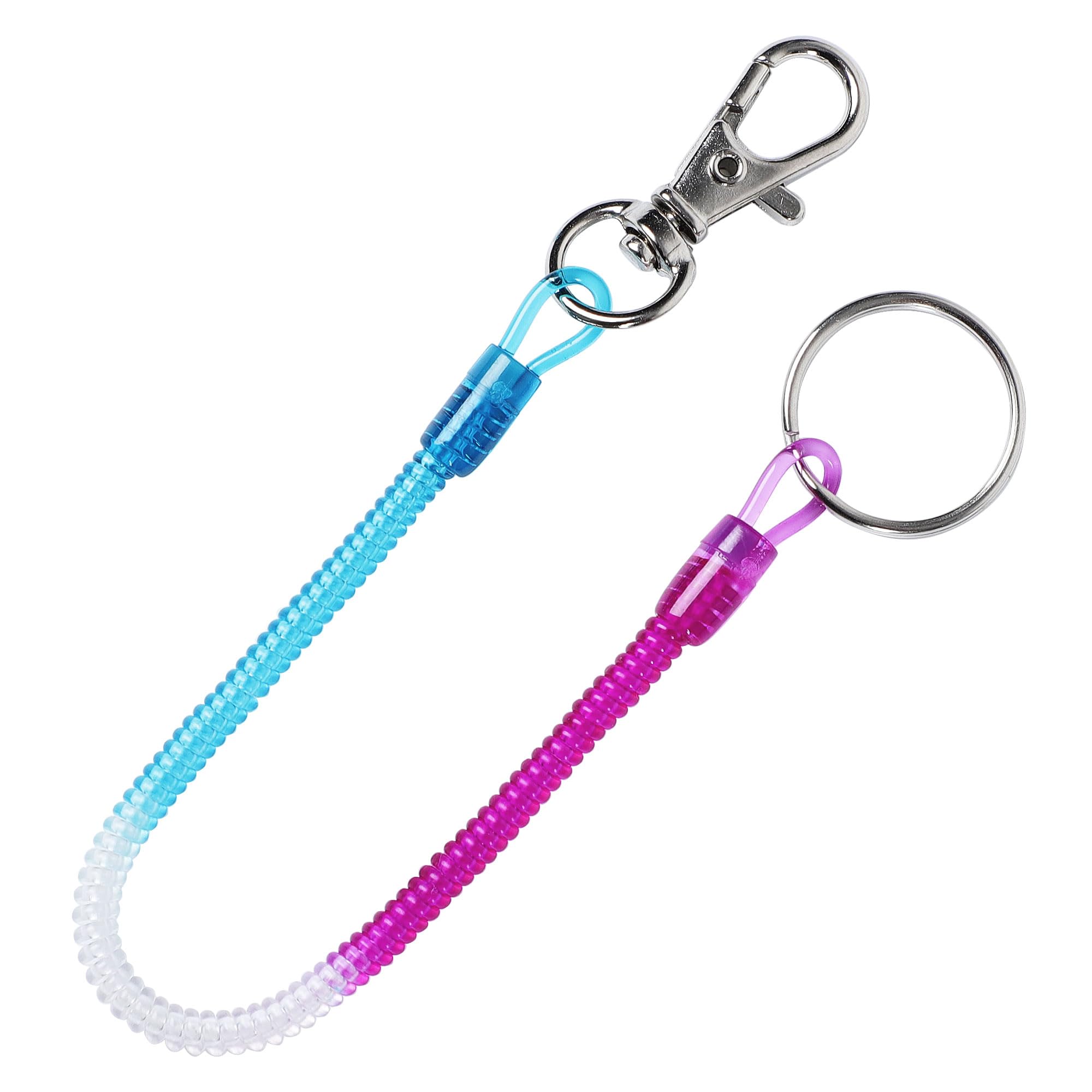 Retractable Safety Coiled Lanyard with Metal Lobster Clasp - Anti-Lost Spiral Keychain for Keys, Wallet & Phone | Theftproof Stretch Cord for Office, Gym & Travel Accessories