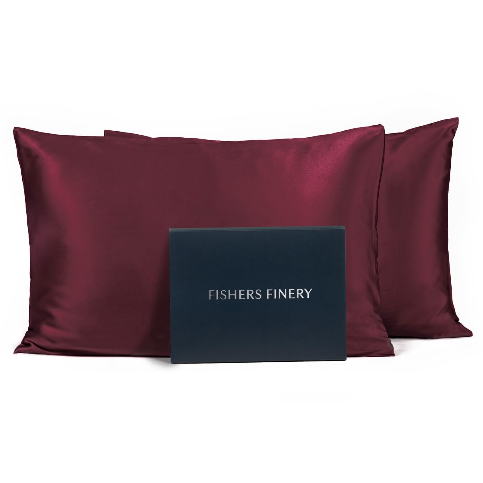 Fishers Finery 25mm 100% Pure Mulberry Silk Pillowcase - King Size (2 Pack, Red) | Award-Winning by Good Housekeeping | Hypoallergenic & Cooling for Hair & Skin Care | Perfect for Beauty Sleep & Luxury Bedding
