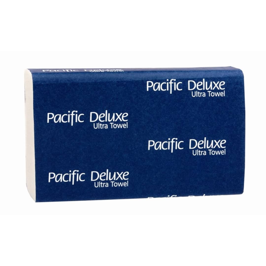Pacific Deluxe Trim Hand Towel - 120 Sheets per Pack, White - Bulk Pack of 20 - Perfect for Restaurants, Hotels, and Home Bathrooms