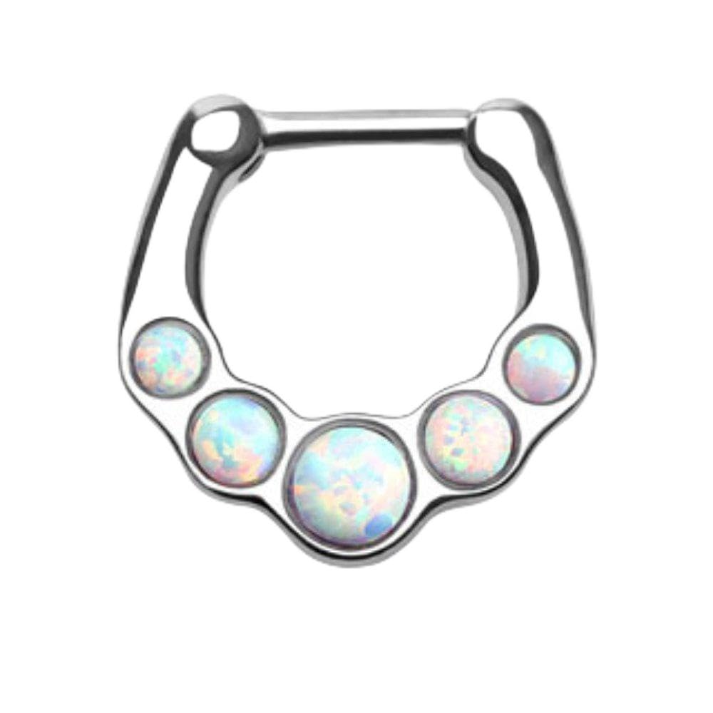 Opal Septum Clicker Ring - WildKlass Jewelry for Piercing Lovers