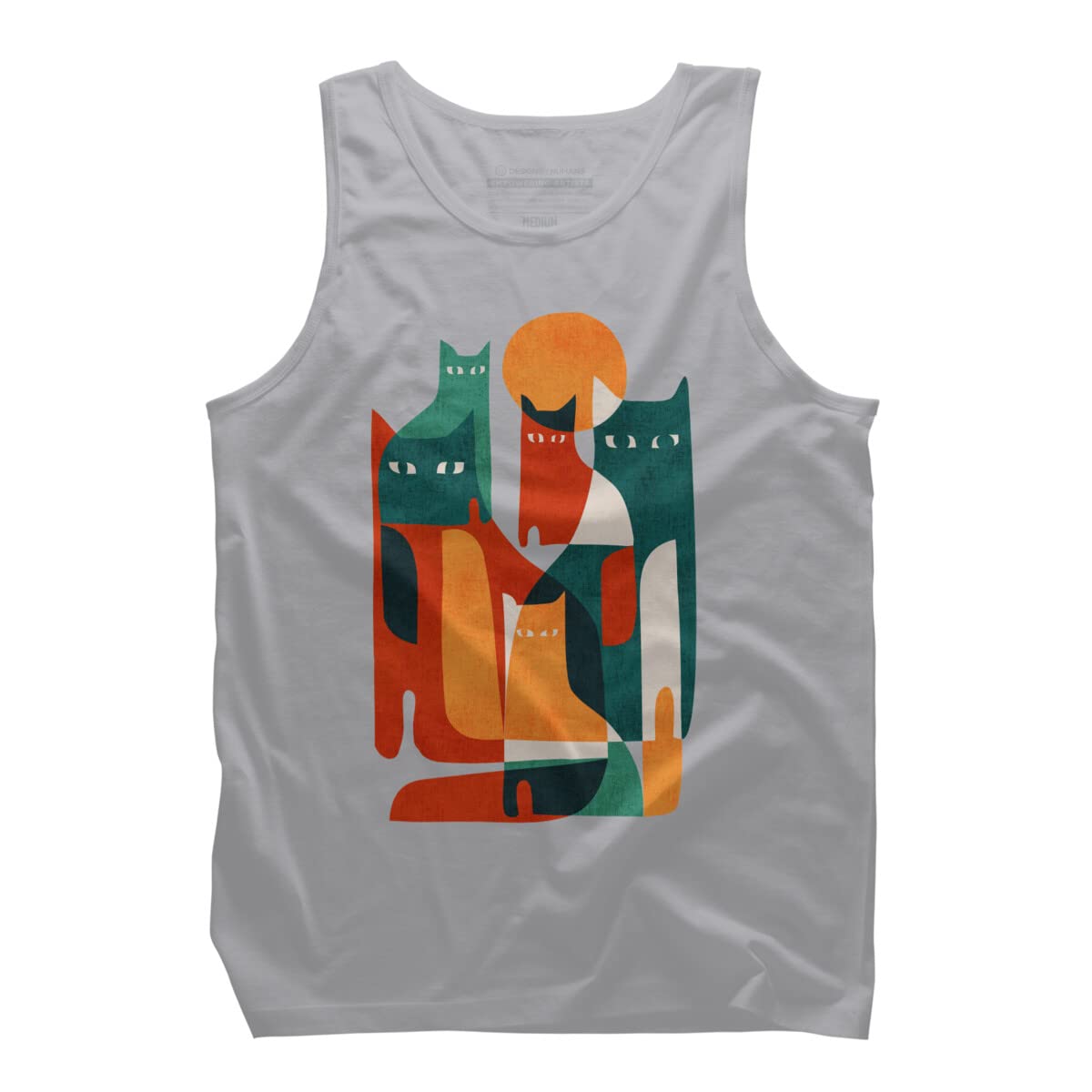 Men's Cat Graphic Tank Top by Design By Humans - Casual Wear