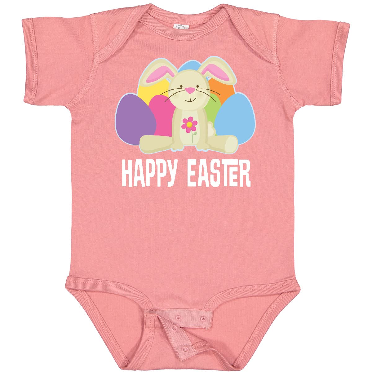 Inktastic Happy Easter Bunny Holiday Eggs Baby Bodysuit - Cute Easter Outfit for Infants & Toddlers - Perfect for Easter Egg Hunts, Family Photos & Spring Celebrations