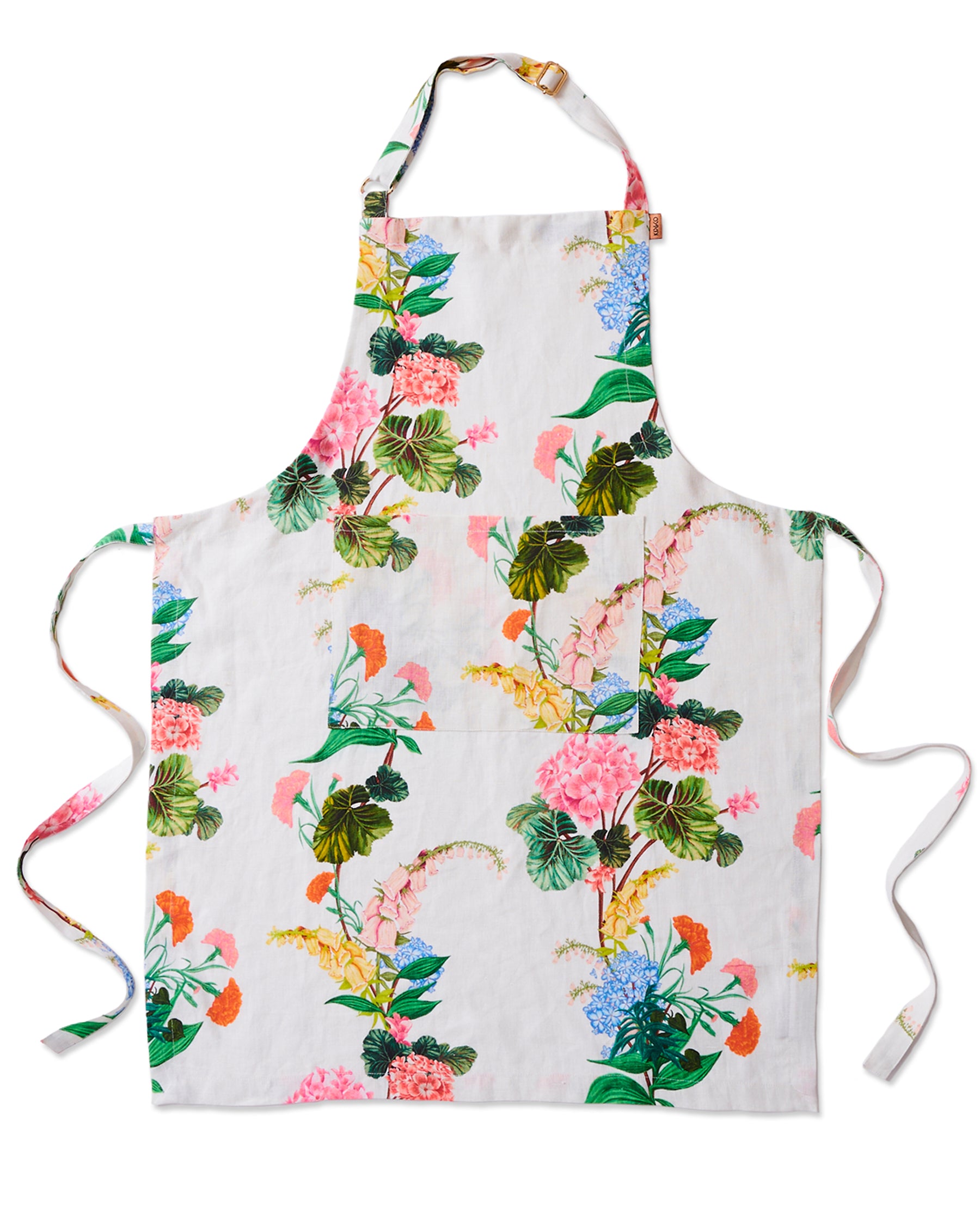 Stylish Linen Apron for Women - Elegant Bouquet Design - Perfect for Cooking, Baking, Gardening & Home Decor