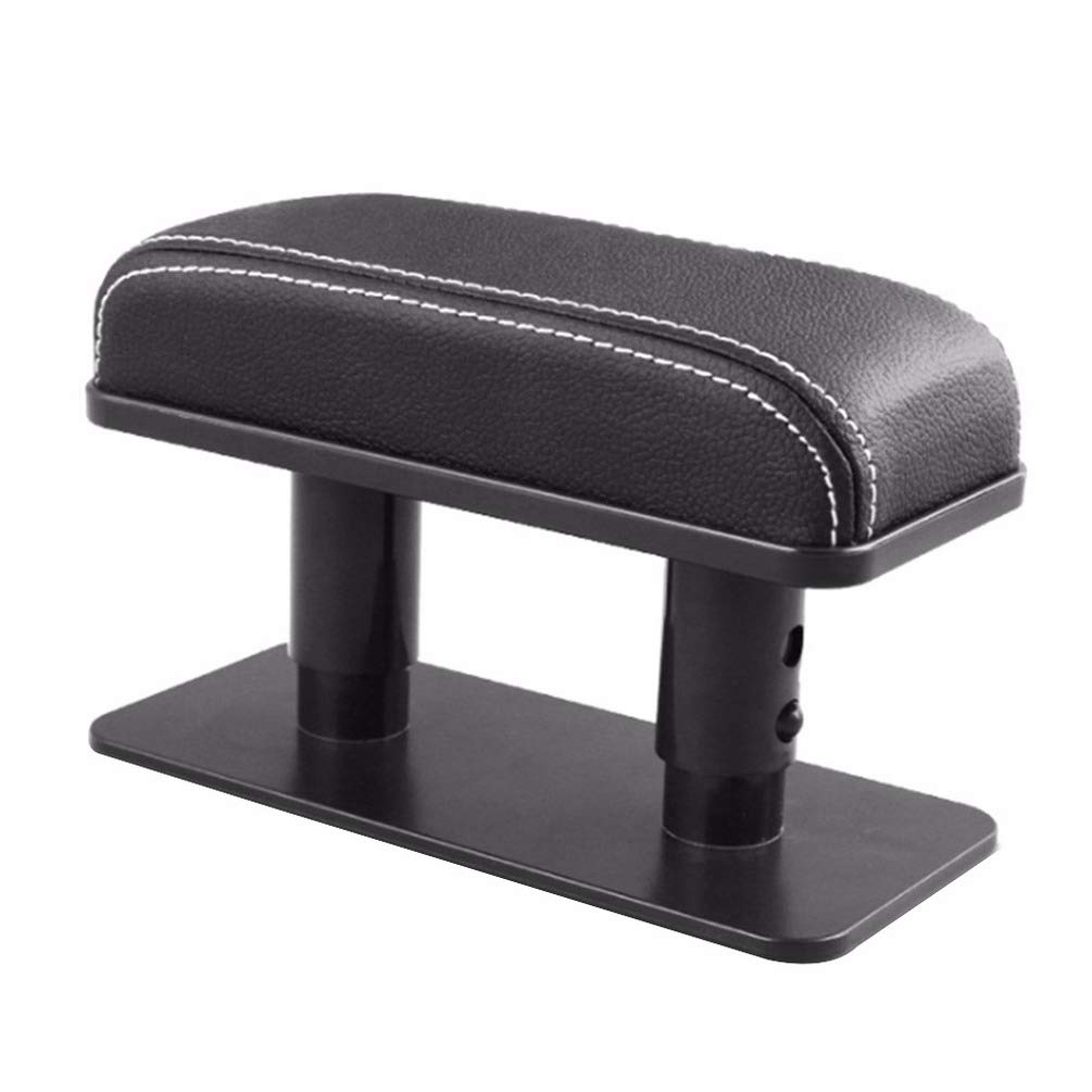 Universal Car Armrest Pad - Auto Center Console Arm Rest Cushion with Elbow Support - Comfortable Seat Box Protector for Drivers (Black & White) | Ideal for Long Drives, Commuting & Road Trips