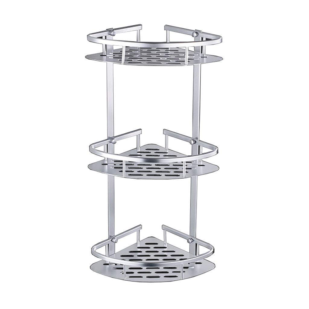 YGCBL Rustproof Aluminum 3-Tier Bathroom Corner Shelf - No Drill Shower Organizer with Hanging Hooks & Triangle Design | Perfect for Small Bathroom Storage, Shower Caddy & Space-Saving Organization
