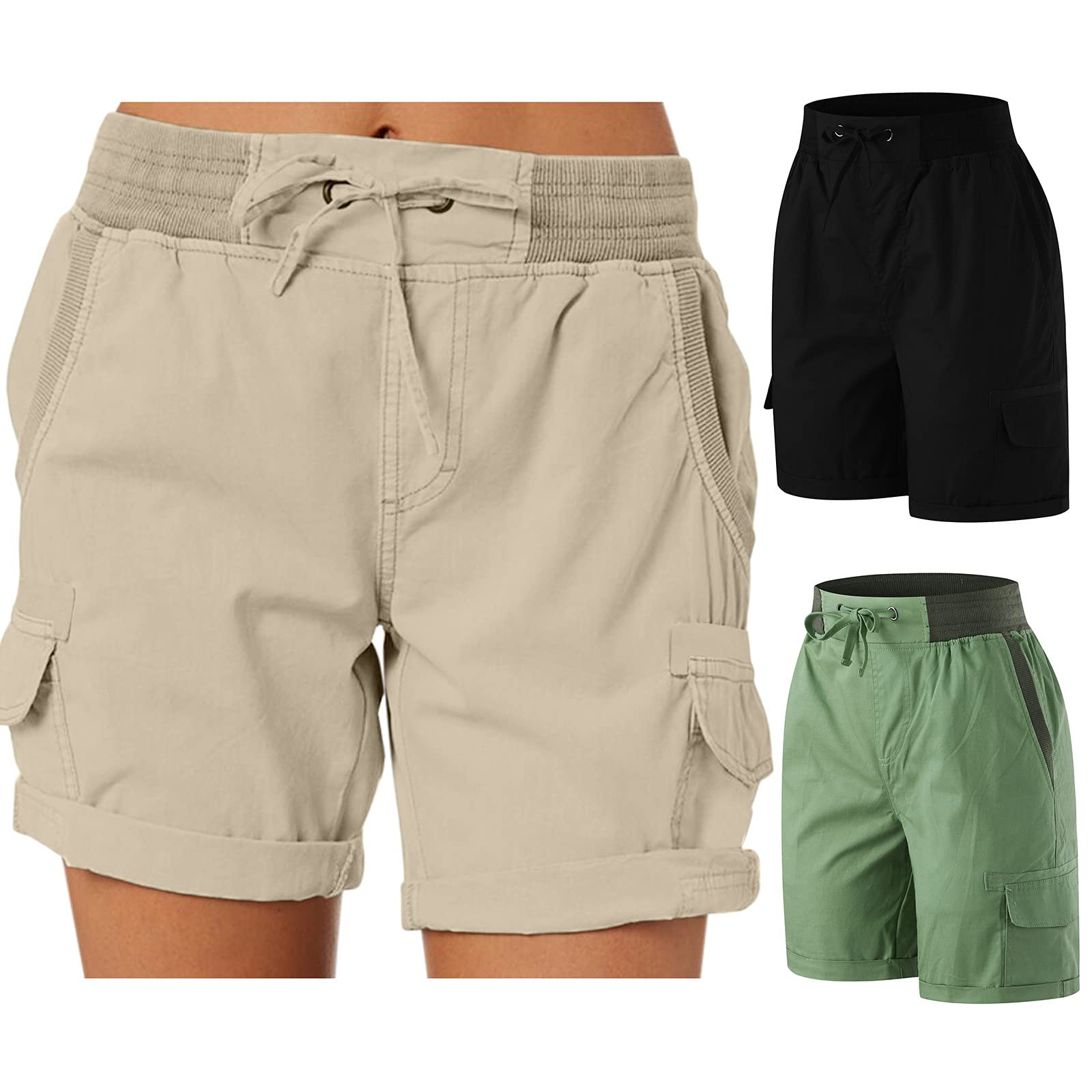 KUDICO Women's Quick Dry Cargo Shorts - Lightweight Athletic Running Hiking Shorts for Summer Outdoor Travel & Golf | Perfect for Workouts, Casual Wear & Adventure Activities