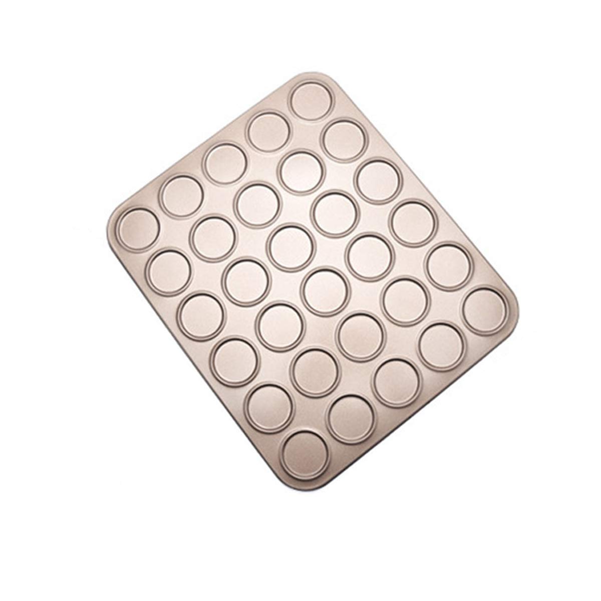 Premium Champagne Gold Non-Stick Carbon Steel Cookie Sheet - 30-Count Macaron Pan for Baking Pastries, Cakes & Desserts | Perfect for Home Bakers, DIY Treats & Oven Baking