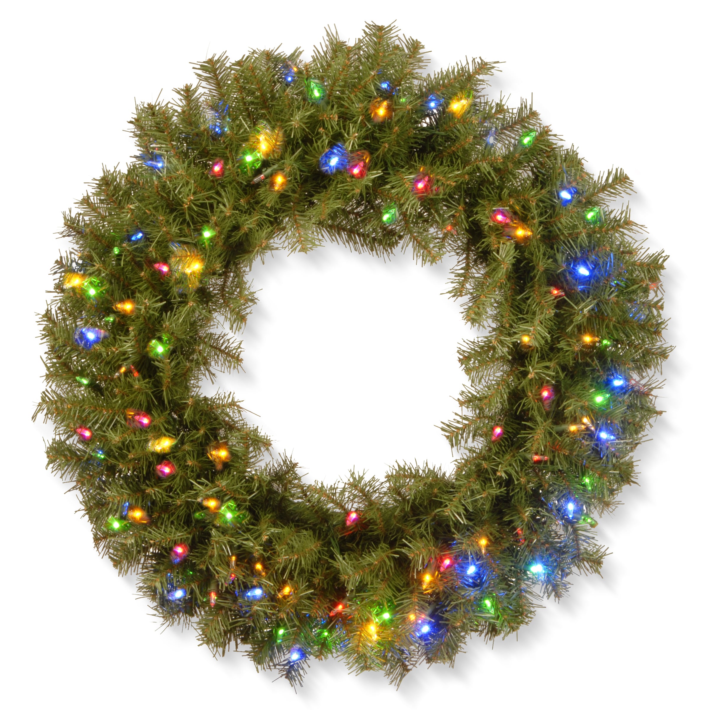 30 Inch Pre-Lit Norwood Fir Christmas Wreath - Battery Operated LED Lights for Indoor/Outdoor Holiday Decorations