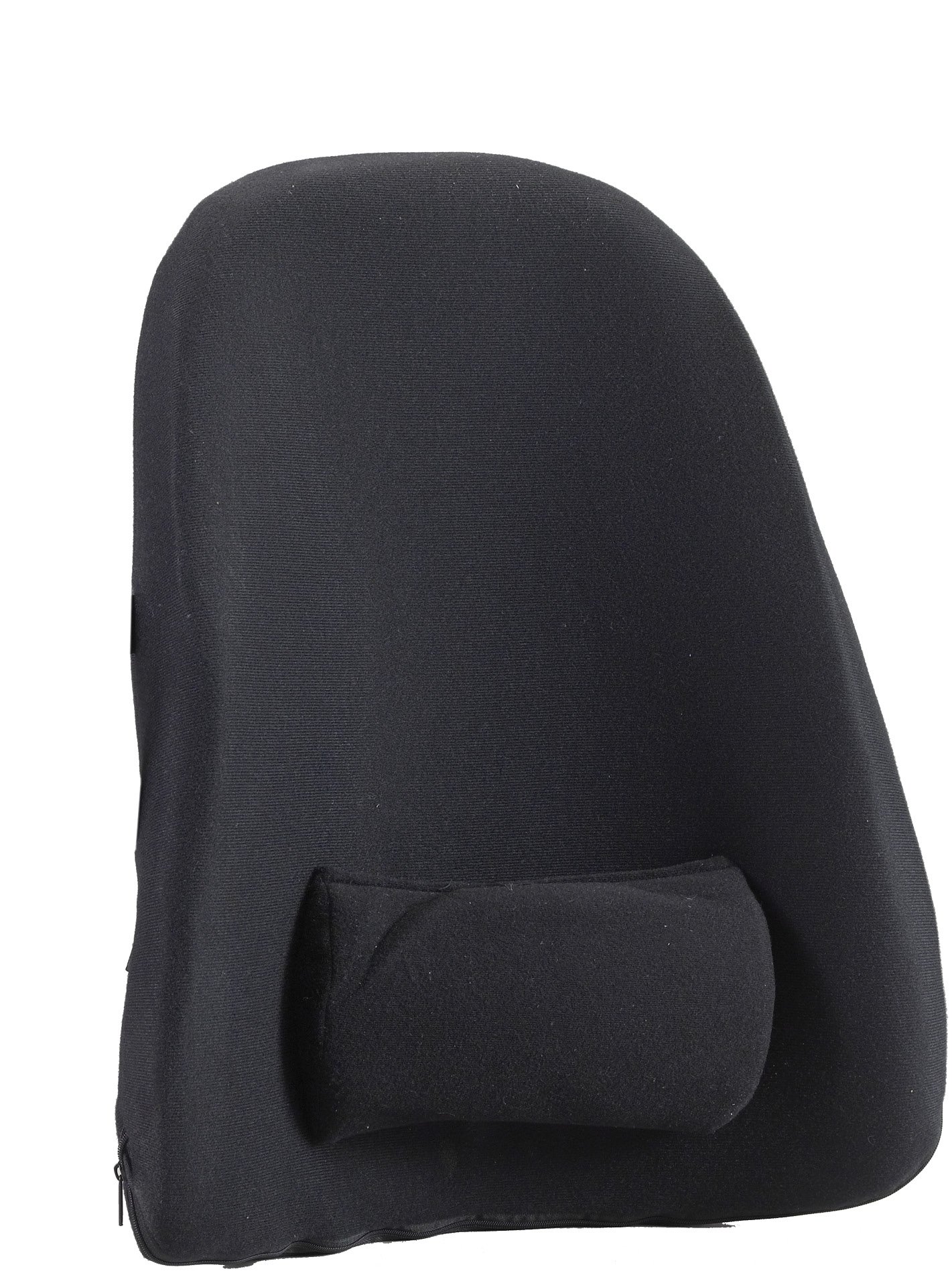 Ez Aide Back Cushion - Lumbar Support Pillow for Office Chair, Car Seat & Home Use - Ergonomic Back Pain Relief - Black (Perfect for Work, Driving & Relaxation)