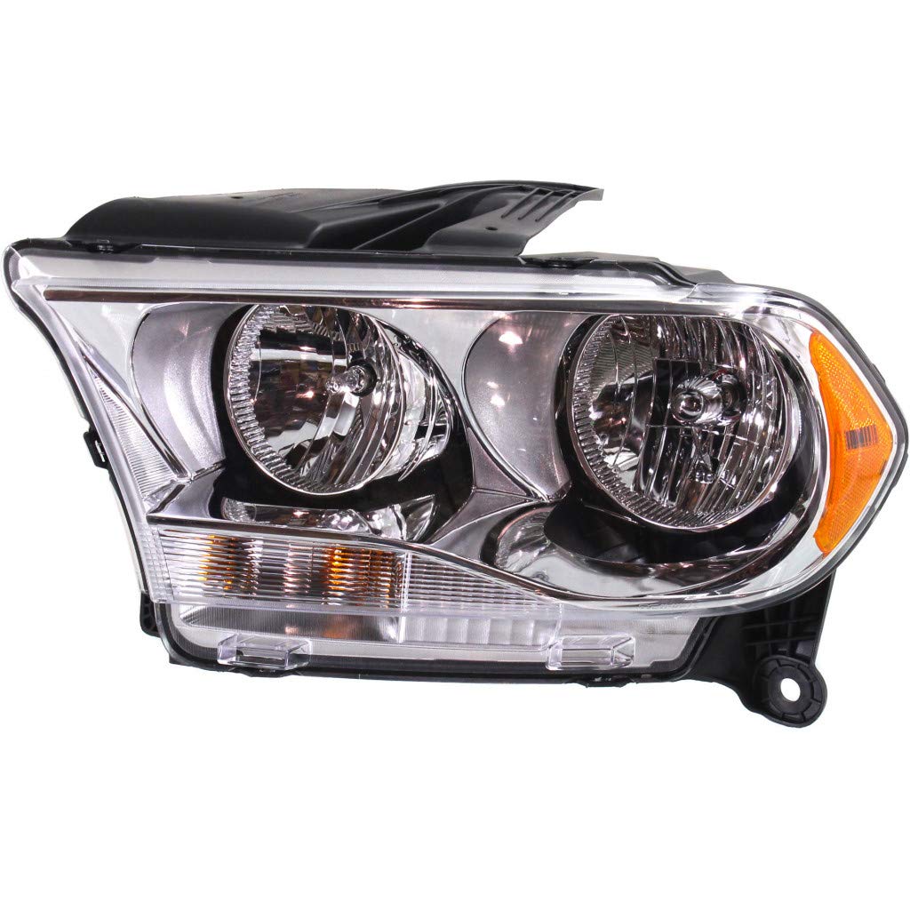 **CarLights360: 2011-2013 Dodge Durango Driver Side Headlight Assembly - Chrome Bezel, Includes Bulbs, CAPA Certified (CH2502228) | Perfect for Night Driving & Off-Road Adventures**