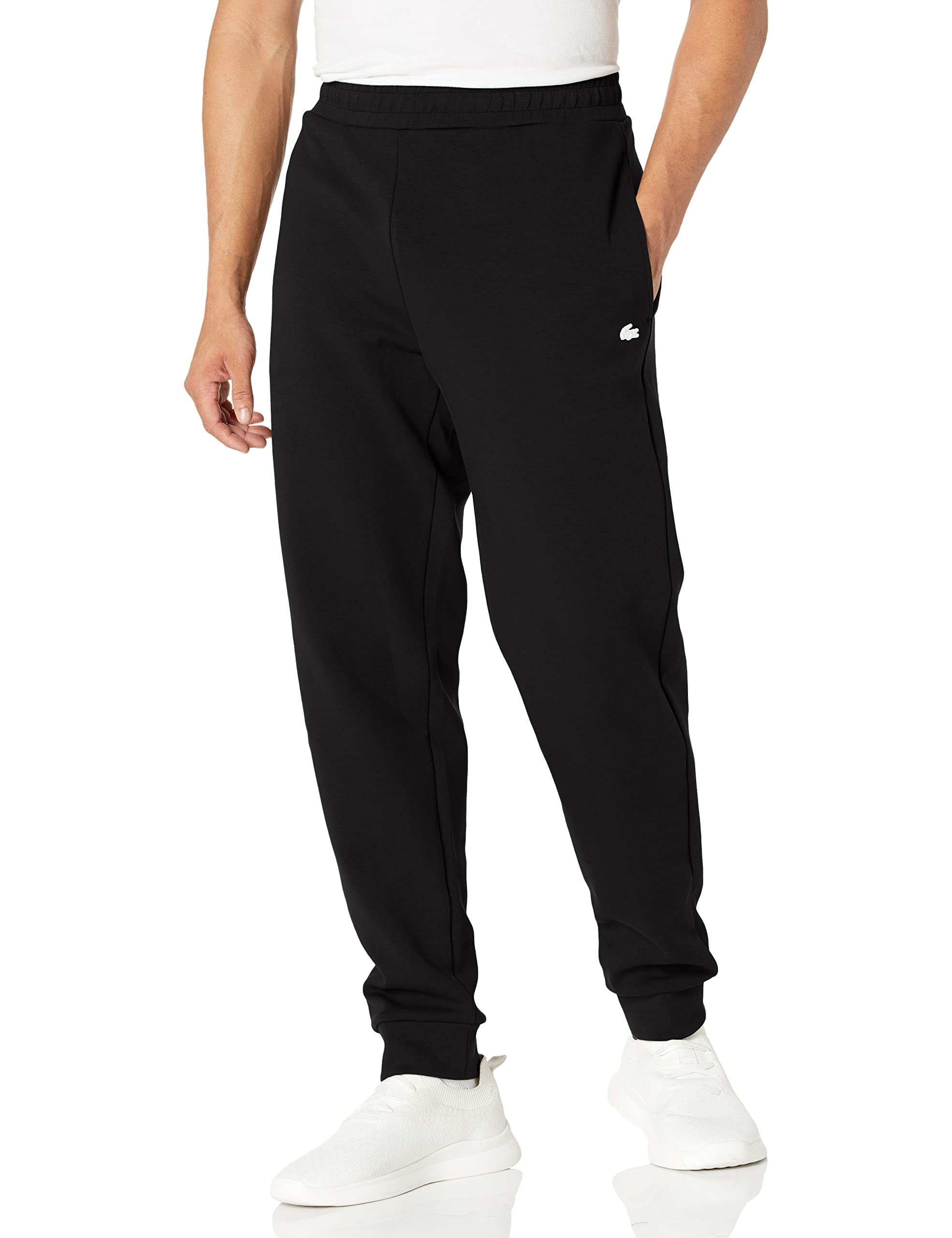 Lacoste Men's Solid Color Joggers - Comfortable Cotton Casual Pants for Running, Lounge & Everyday Wear