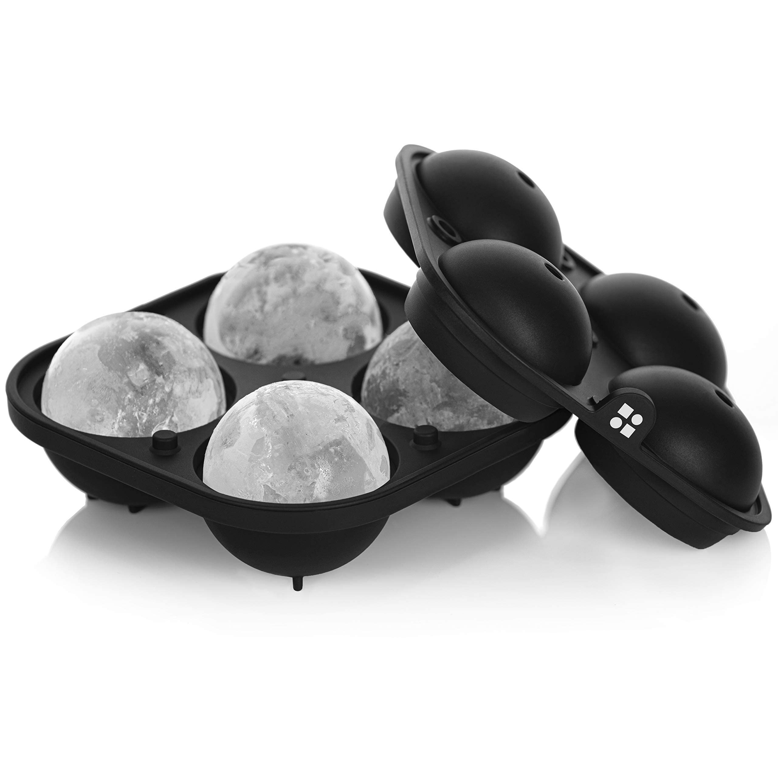Glacio Premium Ice Ball Maker Mold - Durable Silicone Whiskey Ice Cube Tray for Perfect Spheres | Reusable, Eco-Friendly, No Plastic | Ideal for Cocktails, Bourbon, Scotch & Chilled Drinks | Home Bar Essential