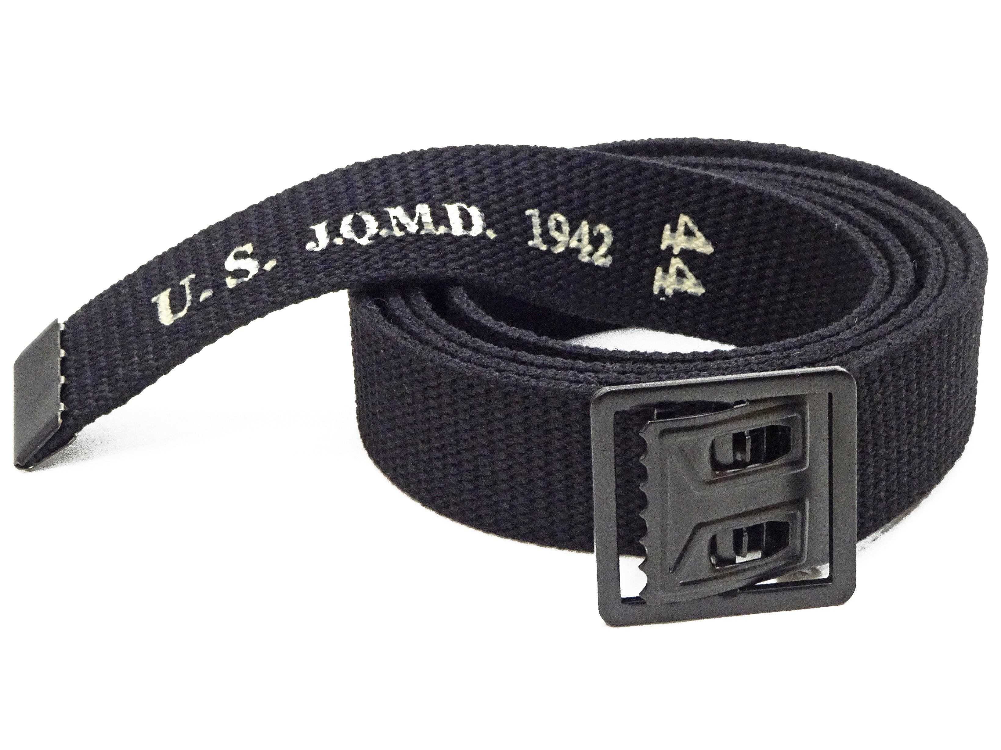 Buzz Rickson Men's William Gibson 1937 WW2 US Army GI Cotton Webbing Belt - Black (BR02767) | Vintage Military Style Belt for Casual Wear & Historical Reenactments