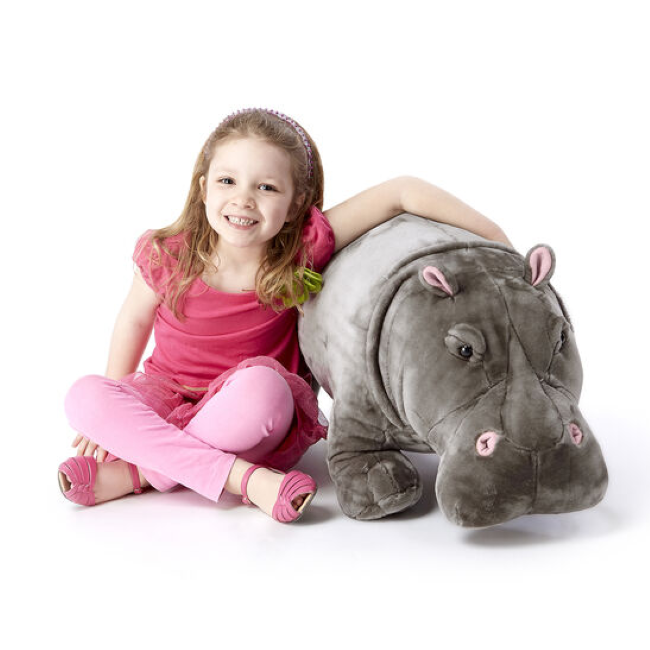 Melissa & Doug Giant Hippopotamus Plush Stuffed Animal - Extra Large Soft Toy for Kids, Cuddly Gift for Boys & Girls - Perfect for Playtime, Nursery Decor, and Birthday Presents