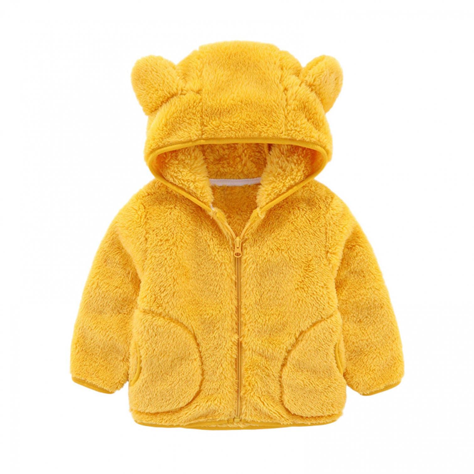 Kids' Fleece Zip-Up Hoodie with Bear Ears - Warm Winter Jacket for Boys & Girls | Cozy Outerwear for Cold Weather Playdates & Outdoor Activities