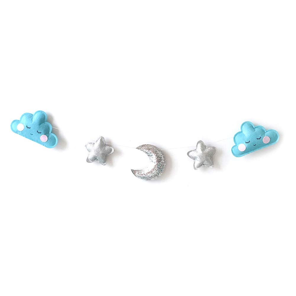 Star Moon Baby Nursery Decor - Wall Hanging Garland for Photos & Room