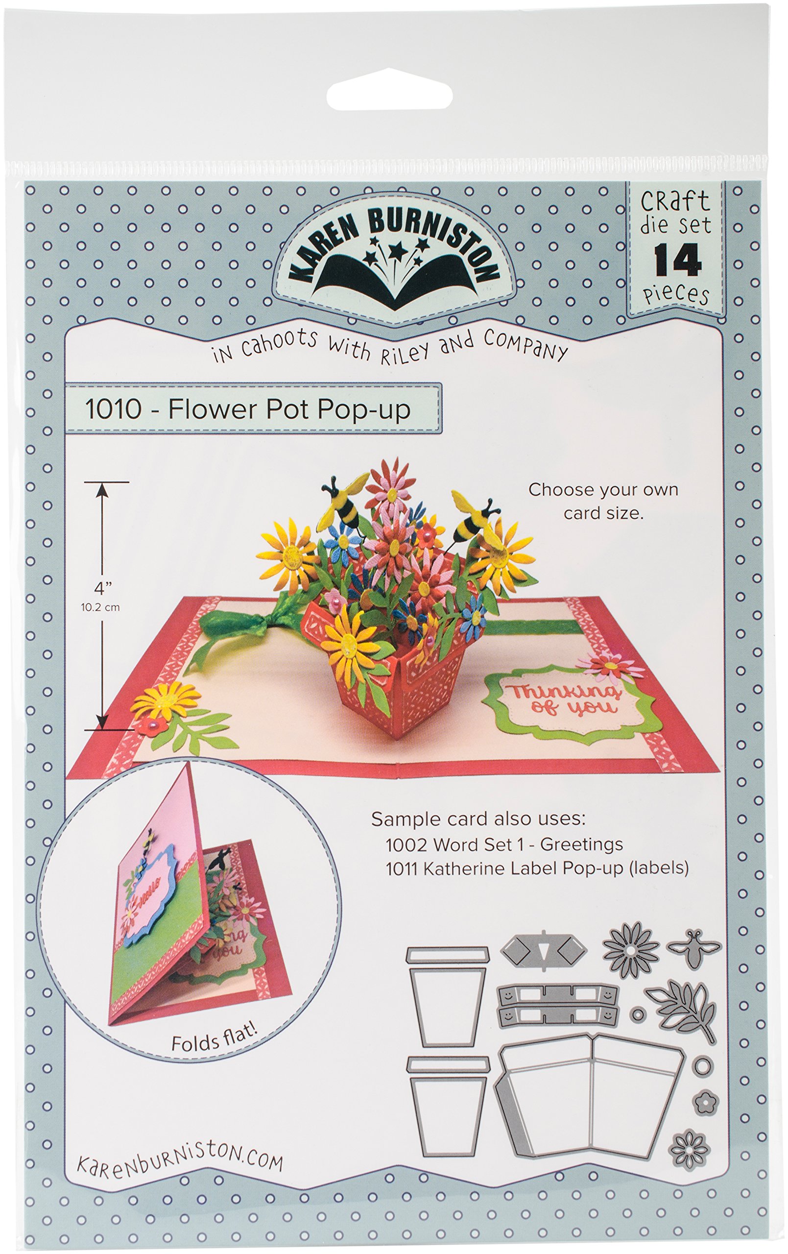 KB Riley 1010 Karen Burniston Dies - Flowerpot Pop-Up Card Making Die Set for DIY Scrapbooking & Greeting Cards | Perfect for Birthdays, Weddings & Craft Projects
