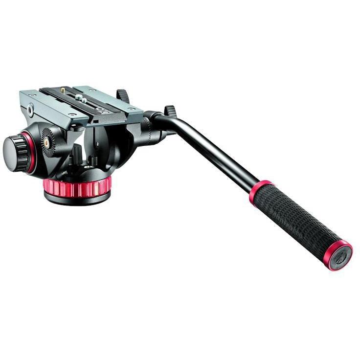 Manfrotto 502HD Pro Video Head with Flat Base - Professional Fluid Tripod Head for DSLR & Camcorders - Perfect for Videography, Filmmaking & Live Streaming