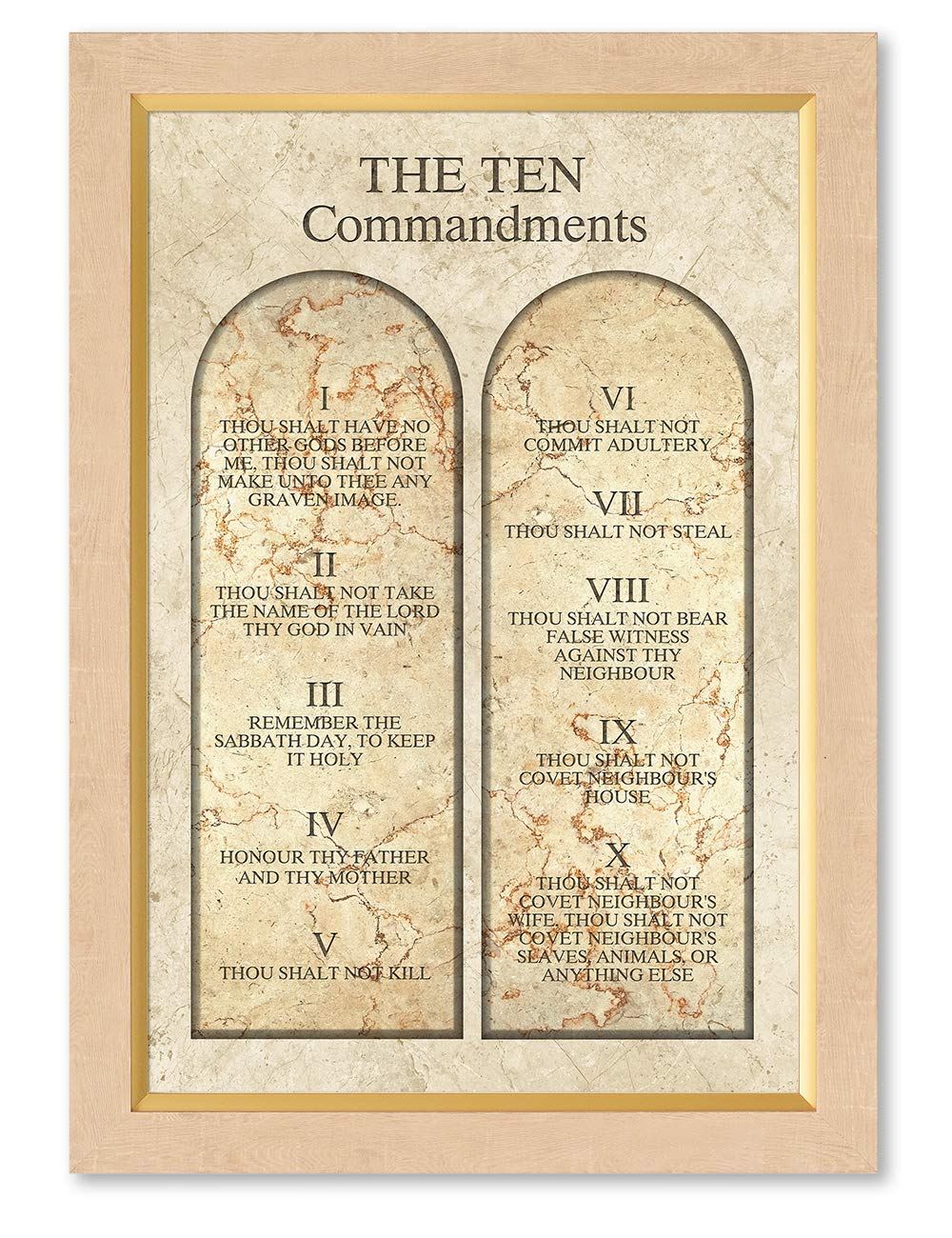 DECORARTS - The Ten Commandments Wall Art (Lutheran Version) - Premium Giclee Canvas Print with Museum-Quality Frame - 19x27 Inch Ready-to-Hang Christian Home & Office Decor - Perfect for Churches, Sunday Schools & Faith-Based Spaces