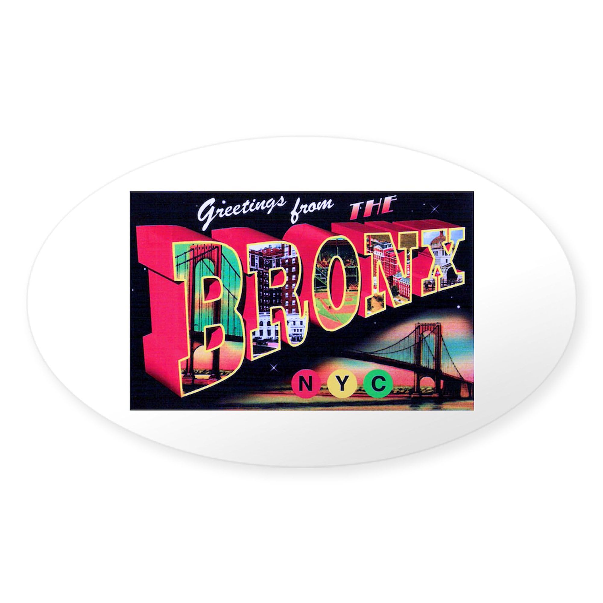 Bronx New York City Oval Car Bumper Sticker - Decorative Vinyl Decal for Cars, Laptops, Water Bottles | Perfect for NYC Pride, Travel Memories & Personalization