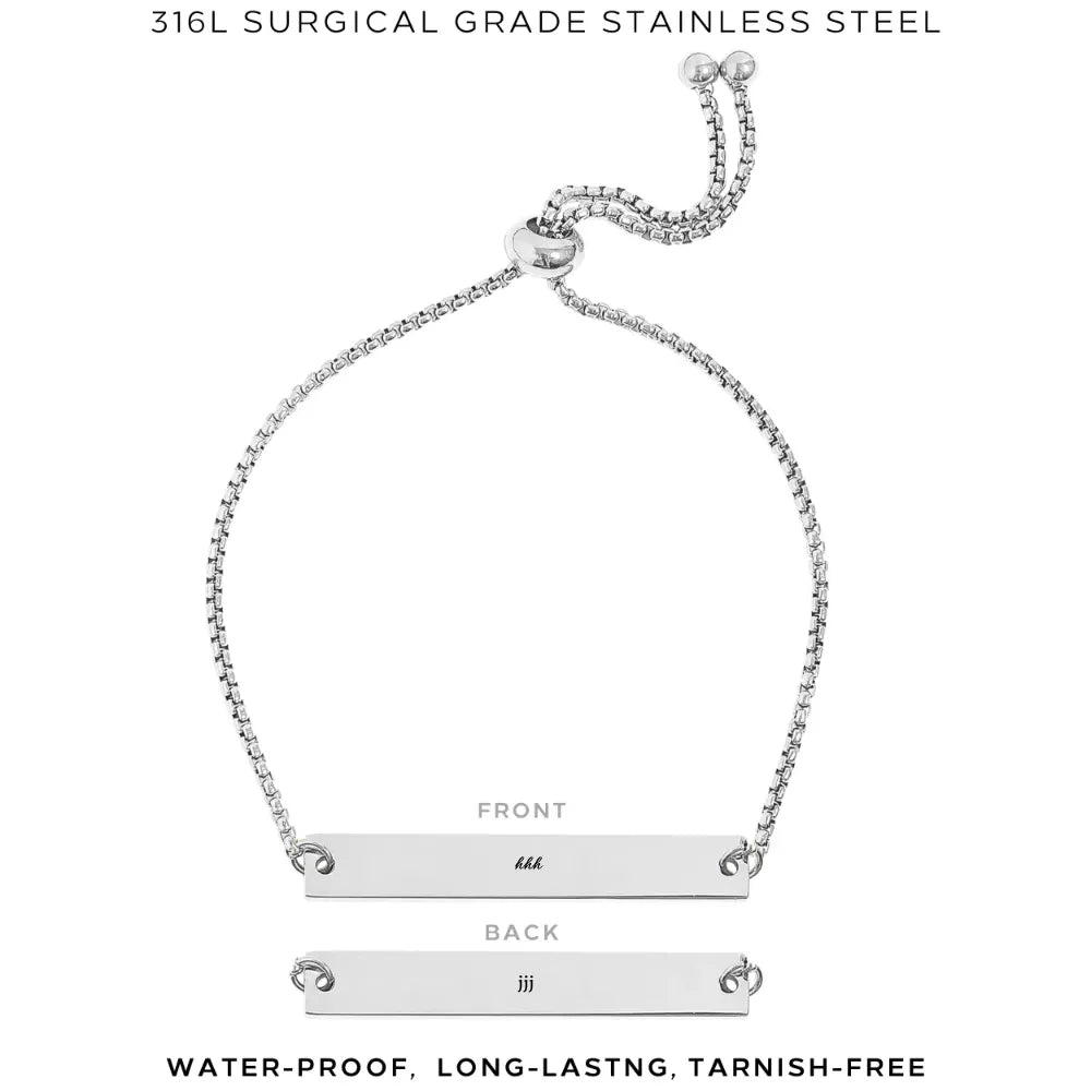 Personalized Engraved Rectangle Bracelet - Custom Name Jewelry Gift for Women & Men - Perfect for Anniversaries, Birthdays & Special Occasions