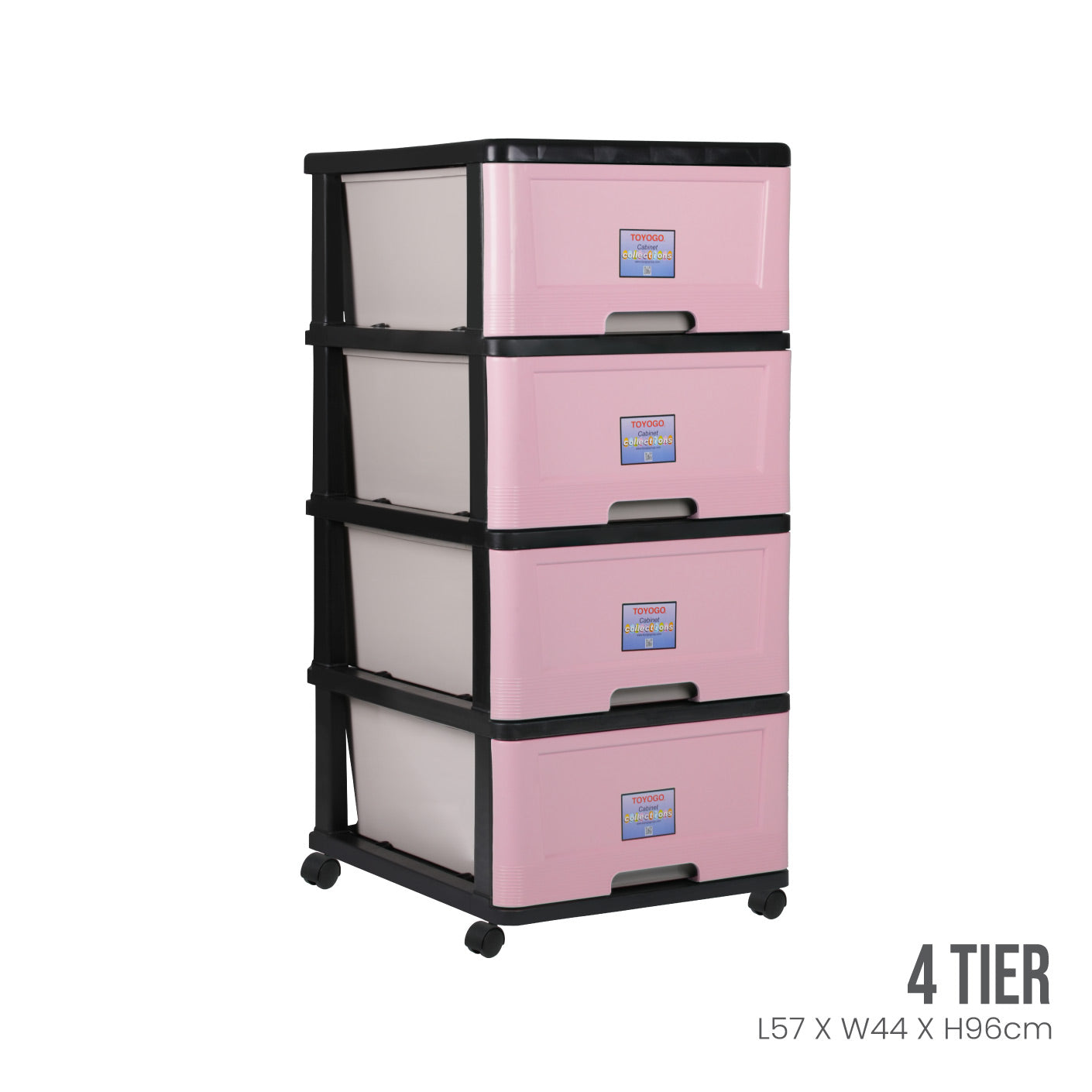 4-Tier Rolling Storage Cabinet with Wheels - Heavy Duty Metal Shelving Unit for Home, Office, Garage Organization (Black) - Perfect for Pantry, Closet, Laundry Room & Workshop Storage Solutions