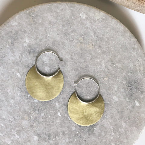 Small Disc Hoops Earrings for Women - Minimalist Gold & Silver Hoop Earrings for Everyday Wear | Perfect for Work, Date Night & Casual Outfits