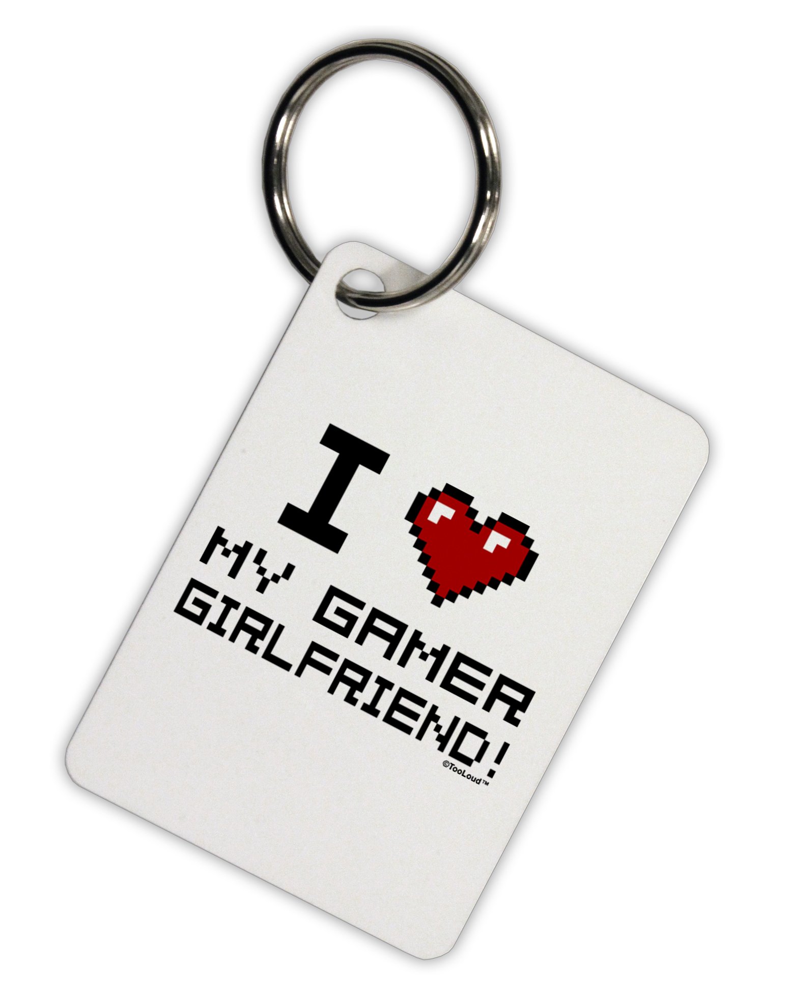 I Heart My Gamer Girlfriend Aluminum Keychain - Personalized Gamer Gift for Her - Perfect for Gaming Accessories, Backpacks & Keyrings