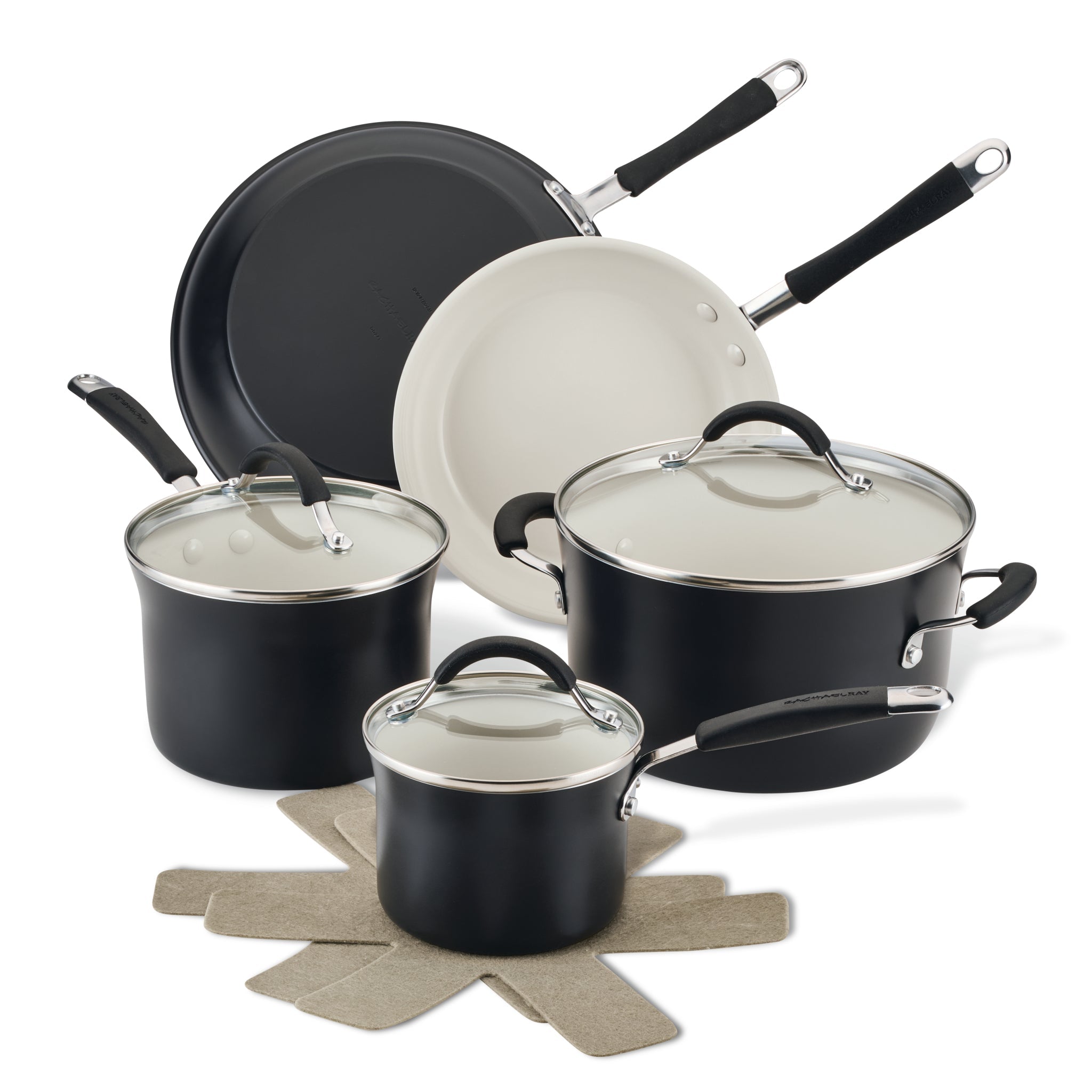 10-Piece Cucina Ceramic Nonstick Cookware Set - Healthy Non-Toxic Kitchen Pots and Pans for Frying, Boiling & Baking - Perfect for Home Cooking, Restaurant Use & Gift Giving