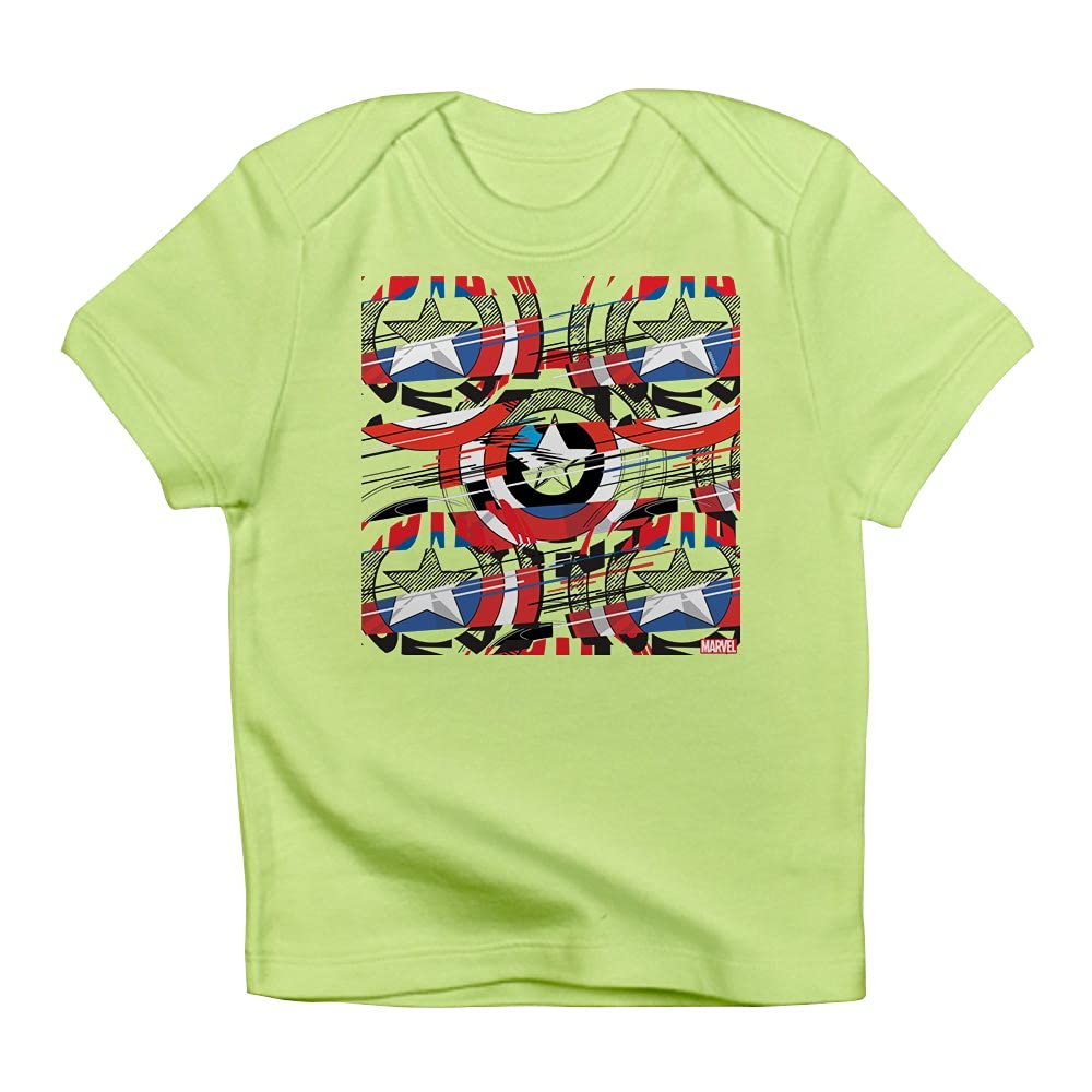 Captain America Shield Pattern Infant Baby T-Shirt | Marvel Superhero Kids Clothing | Perfect for Cosplay, Birthday Parties & Comic Con Events