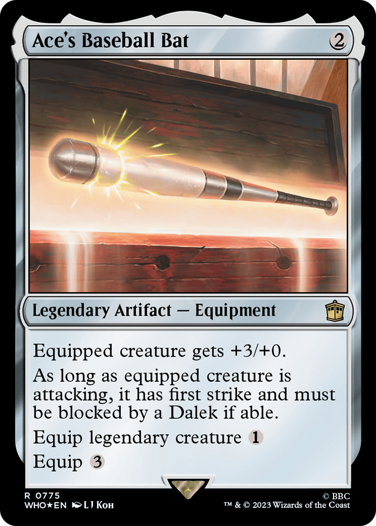 Ace's Baseball Bat - Surge Foil Edition | Official Doctor Who Collectible | Perfect for Fans & Sports Enthusiasts | Great for Display, Cosplay & Game Day