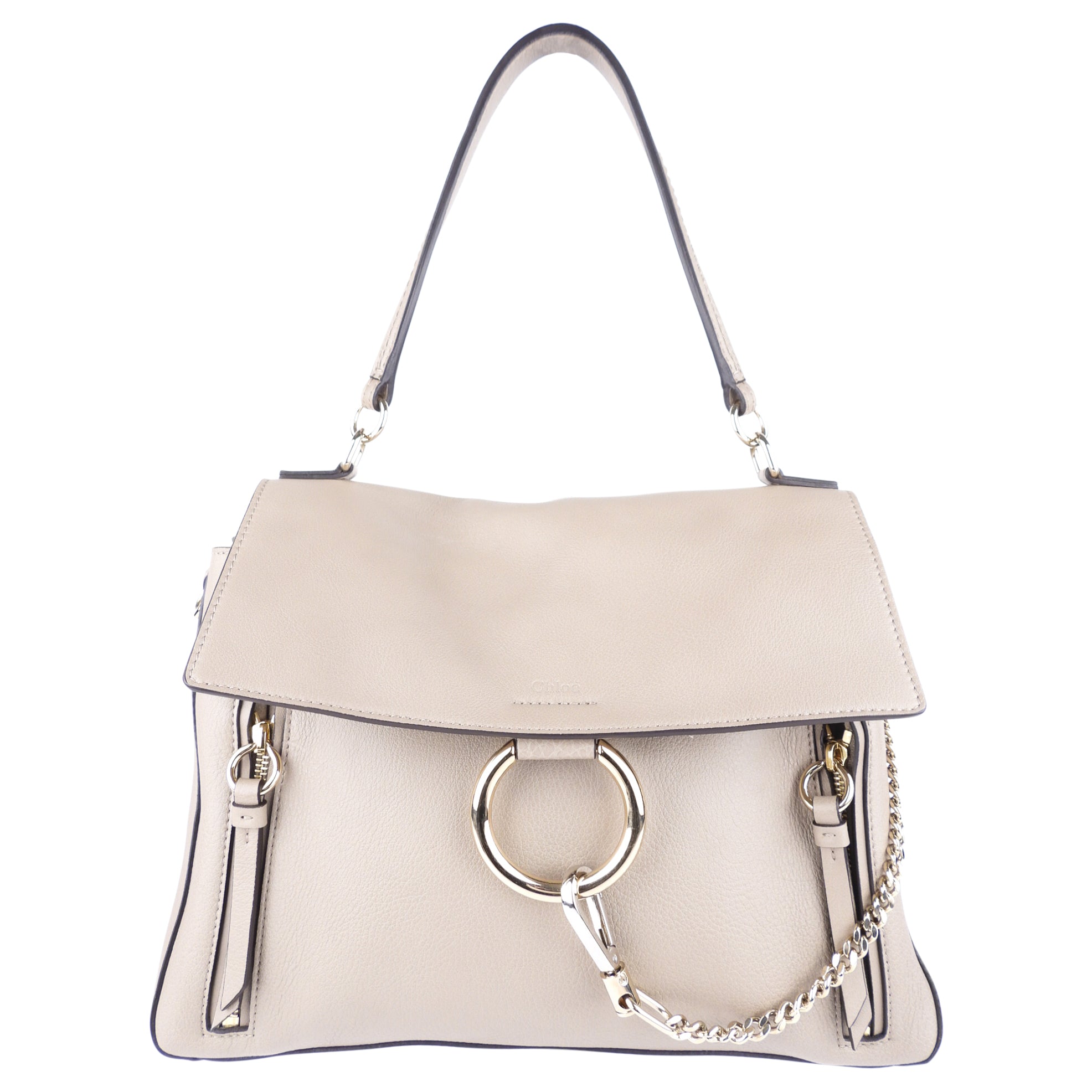 Chloe Medium Faye Day Shoulder Bag in Grey Calfskin - Two-Way Carry for Women | Perfect for Work, Travel & Everyday Use