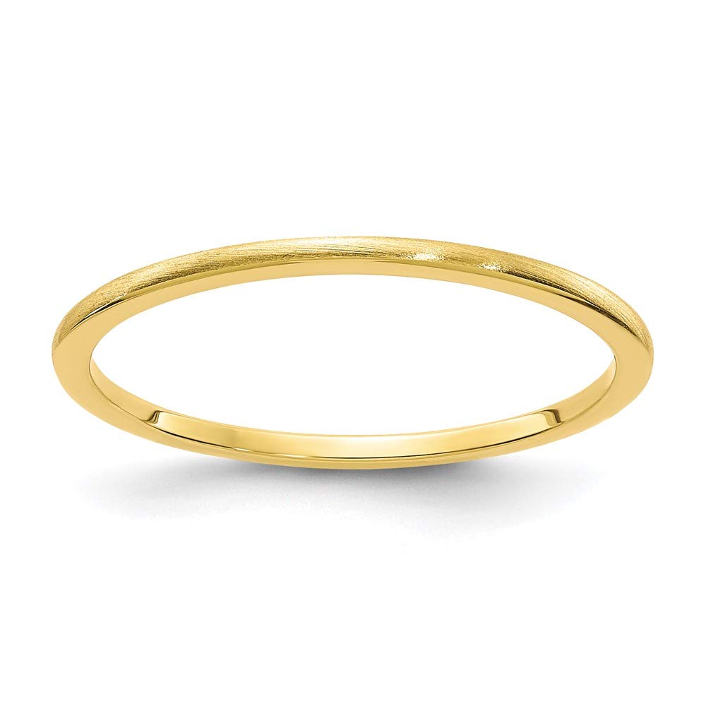 10K Yellow Gold Stackable Band - Black Bow 1.2mm for Layering Jewelry